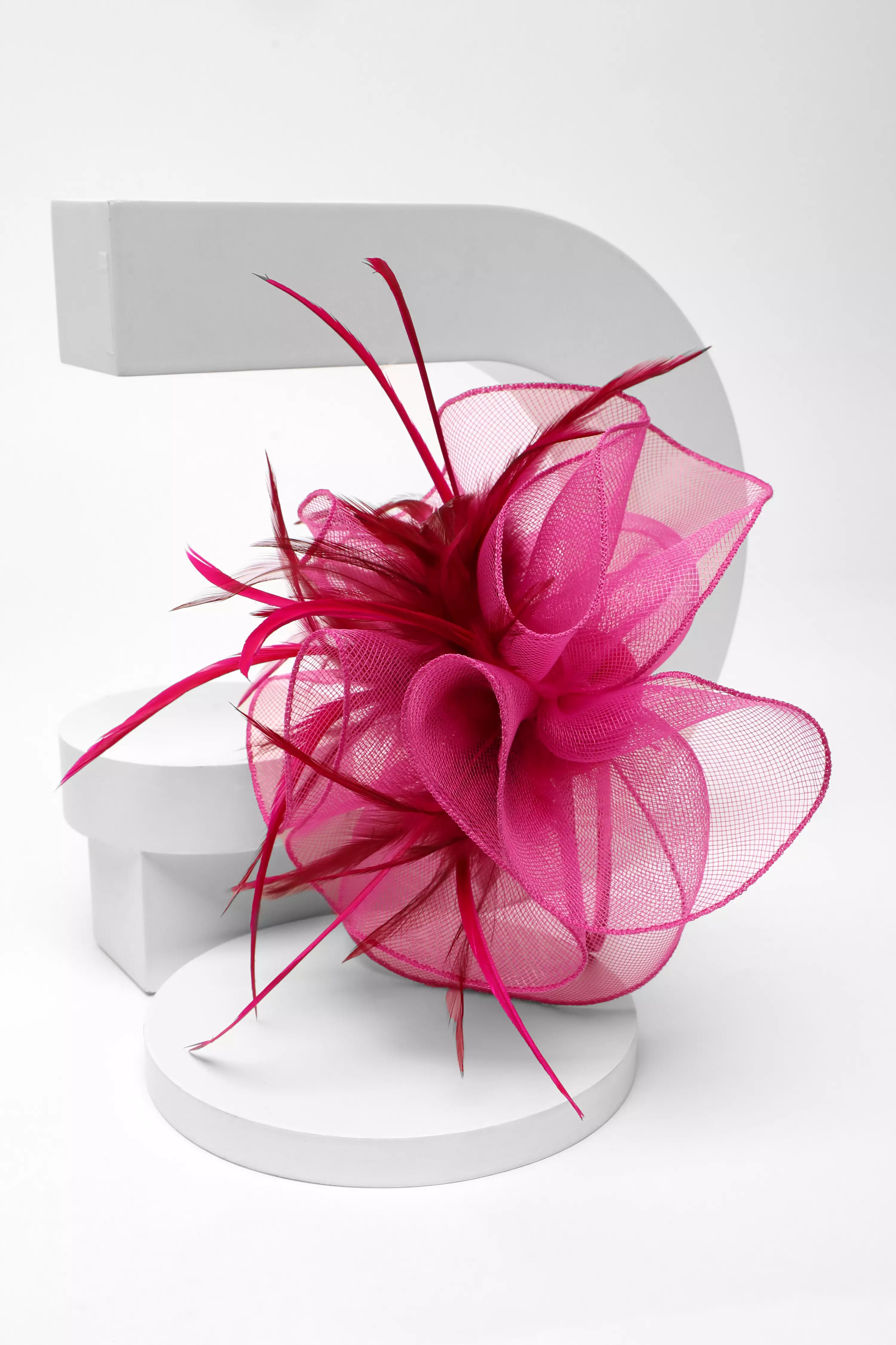 Fuchsia Feather Headband Fascinator