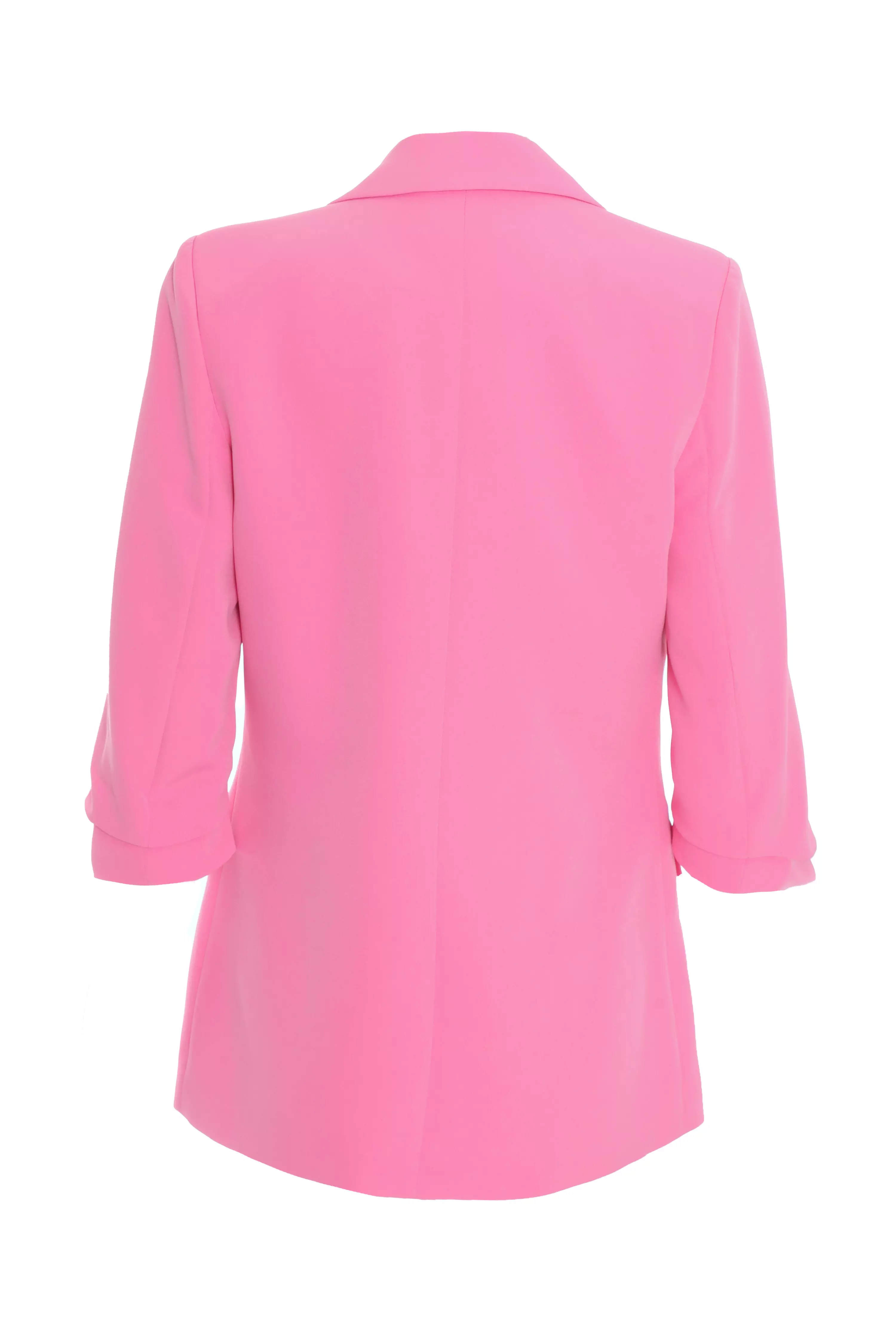 Petite Pink Ruched Tailored Blazer