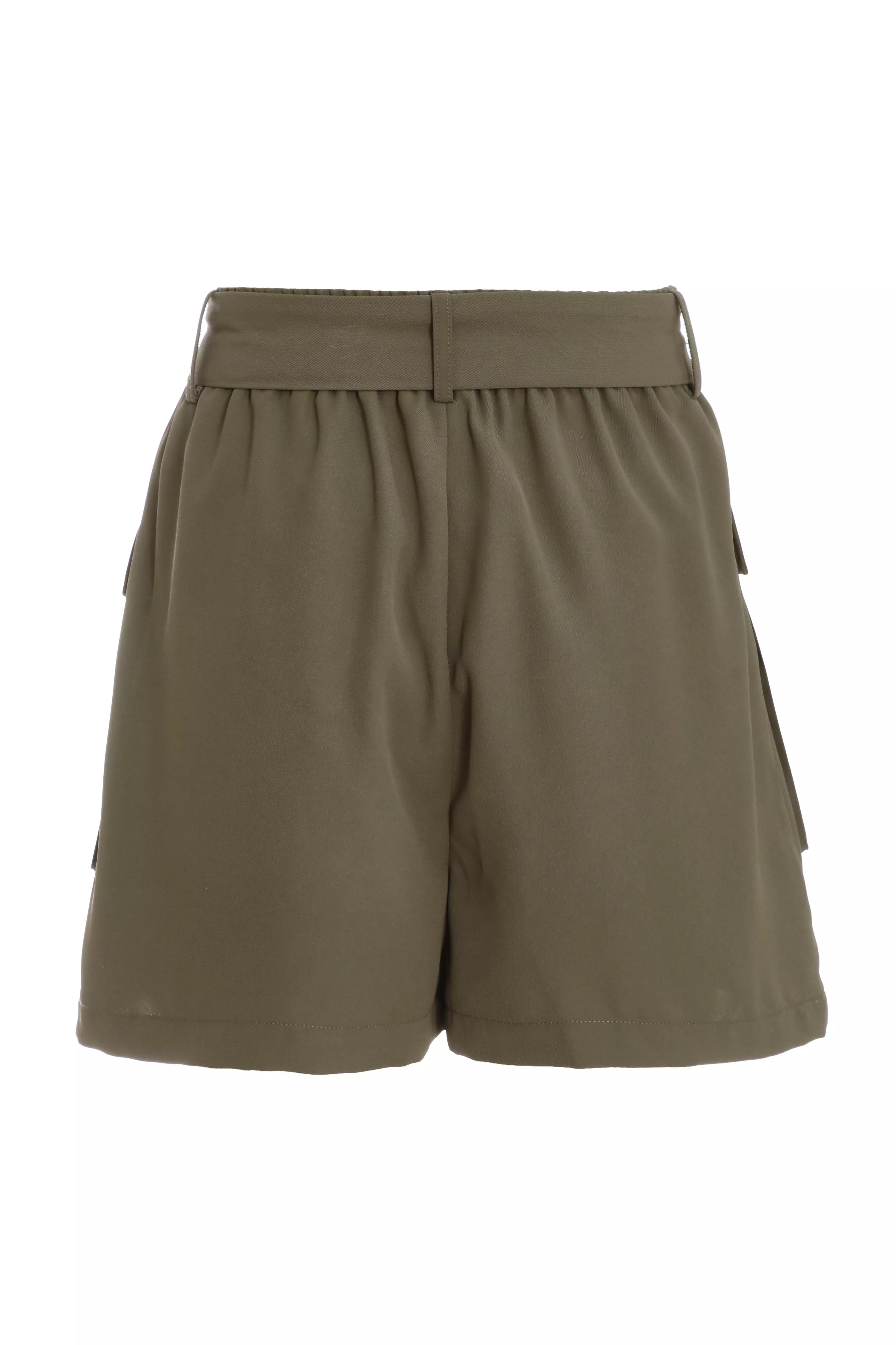 Khaki Belted Cargo Skort