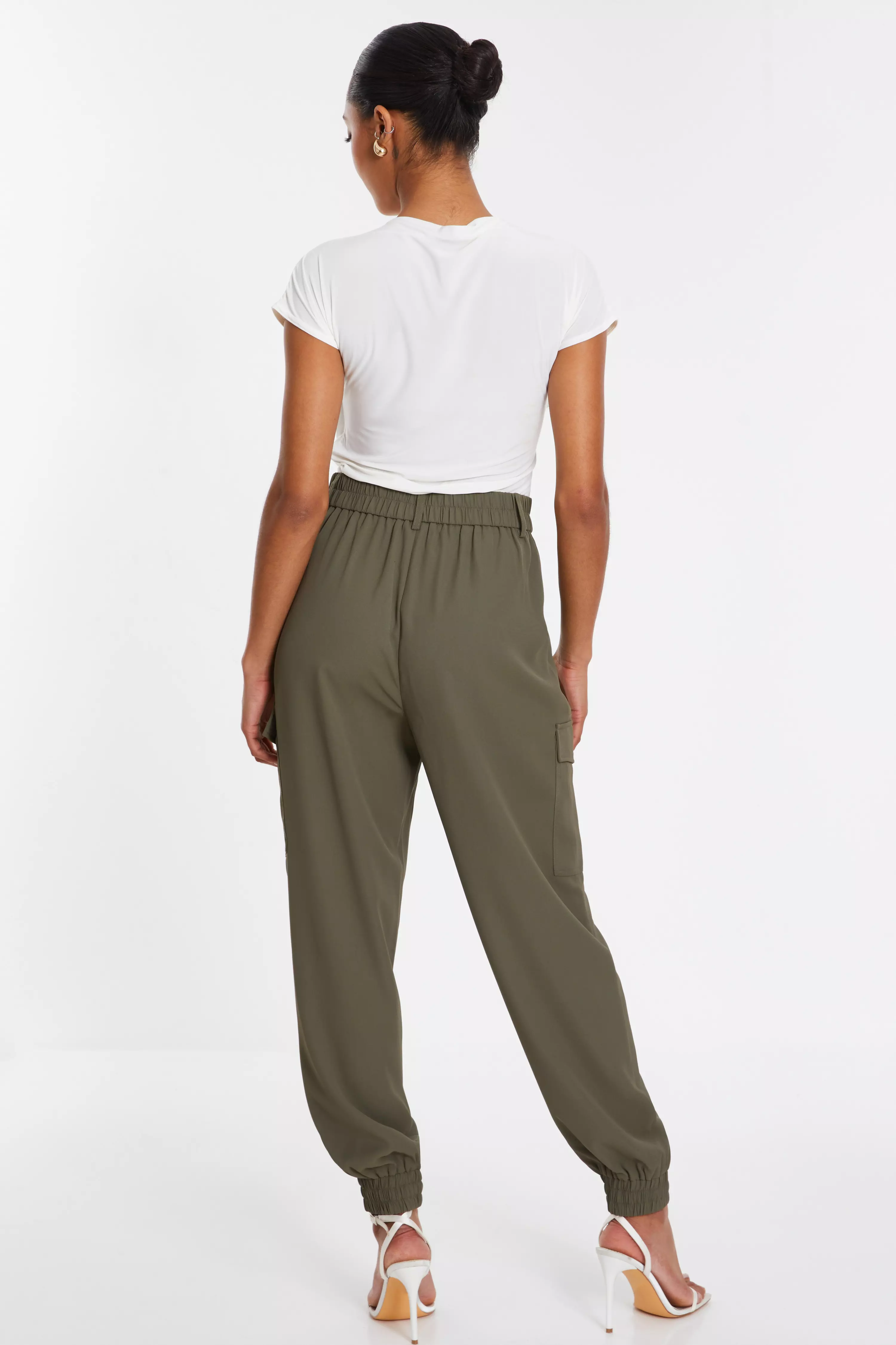 Khaki Cargo Cuff Trousers