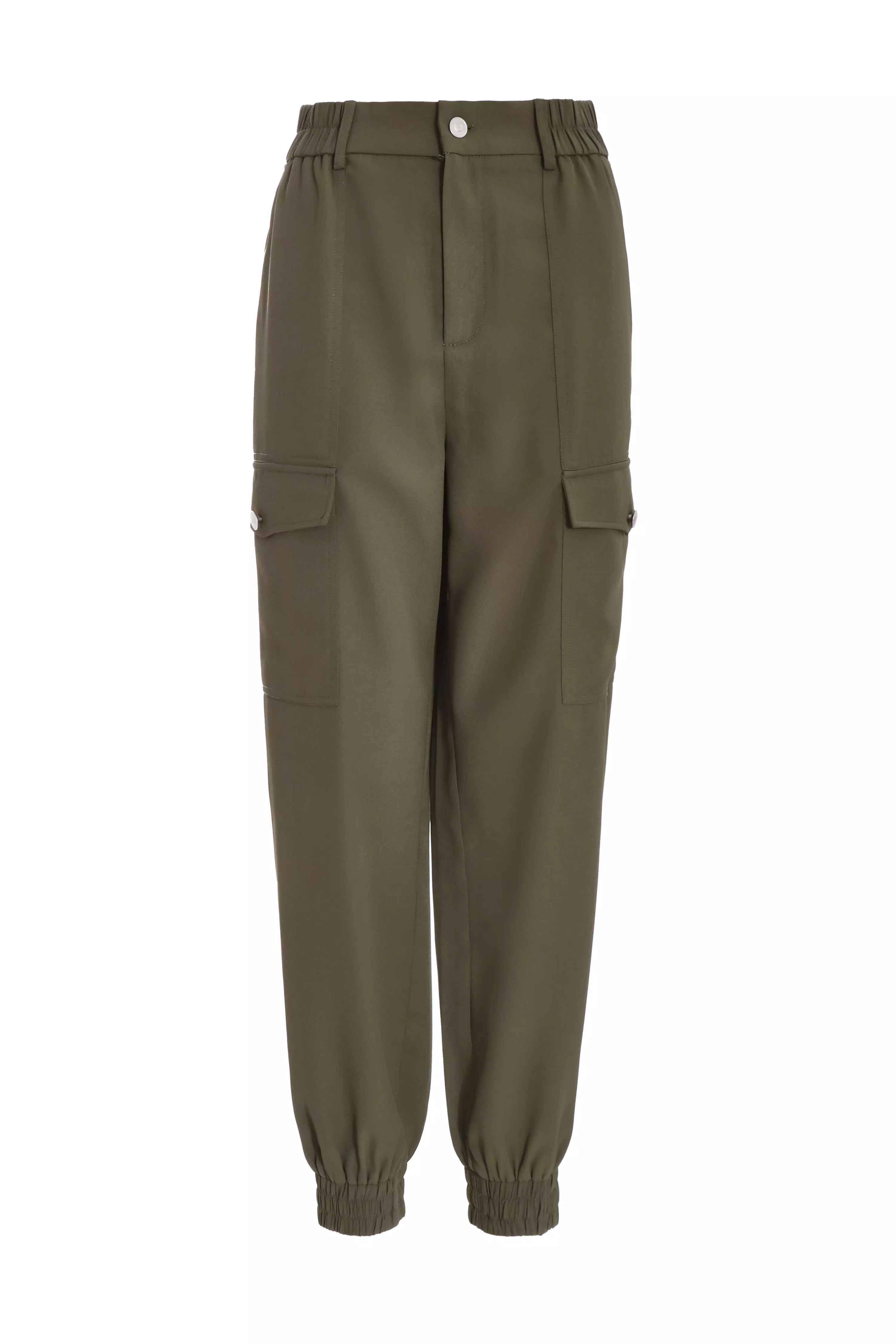 Khaki Cargo Cuff Trousers