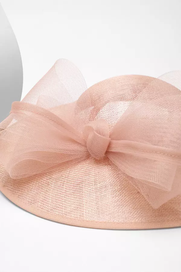 Light Pink Bow Hat Headband Fascinator