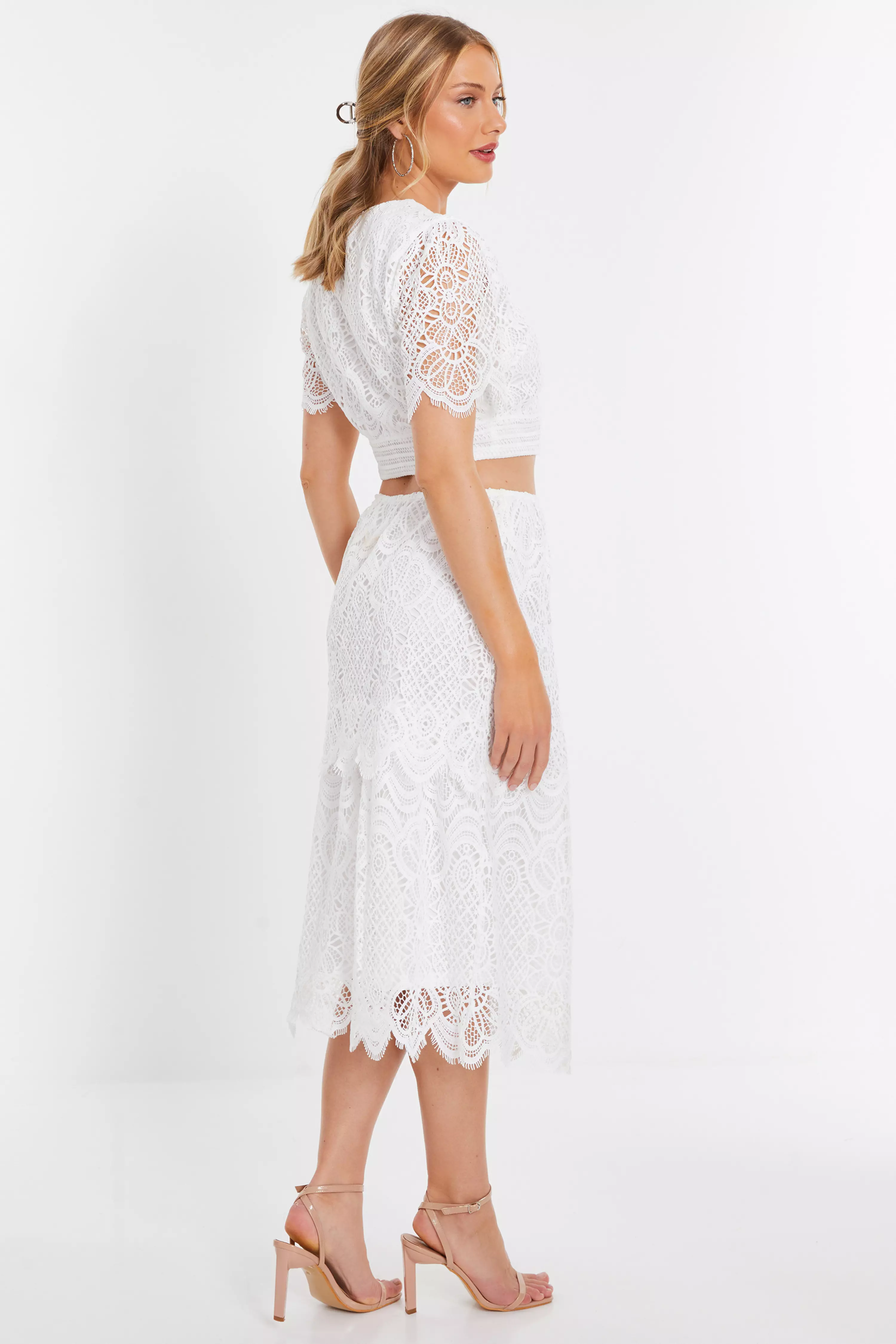 White Crochet Lace Skirt