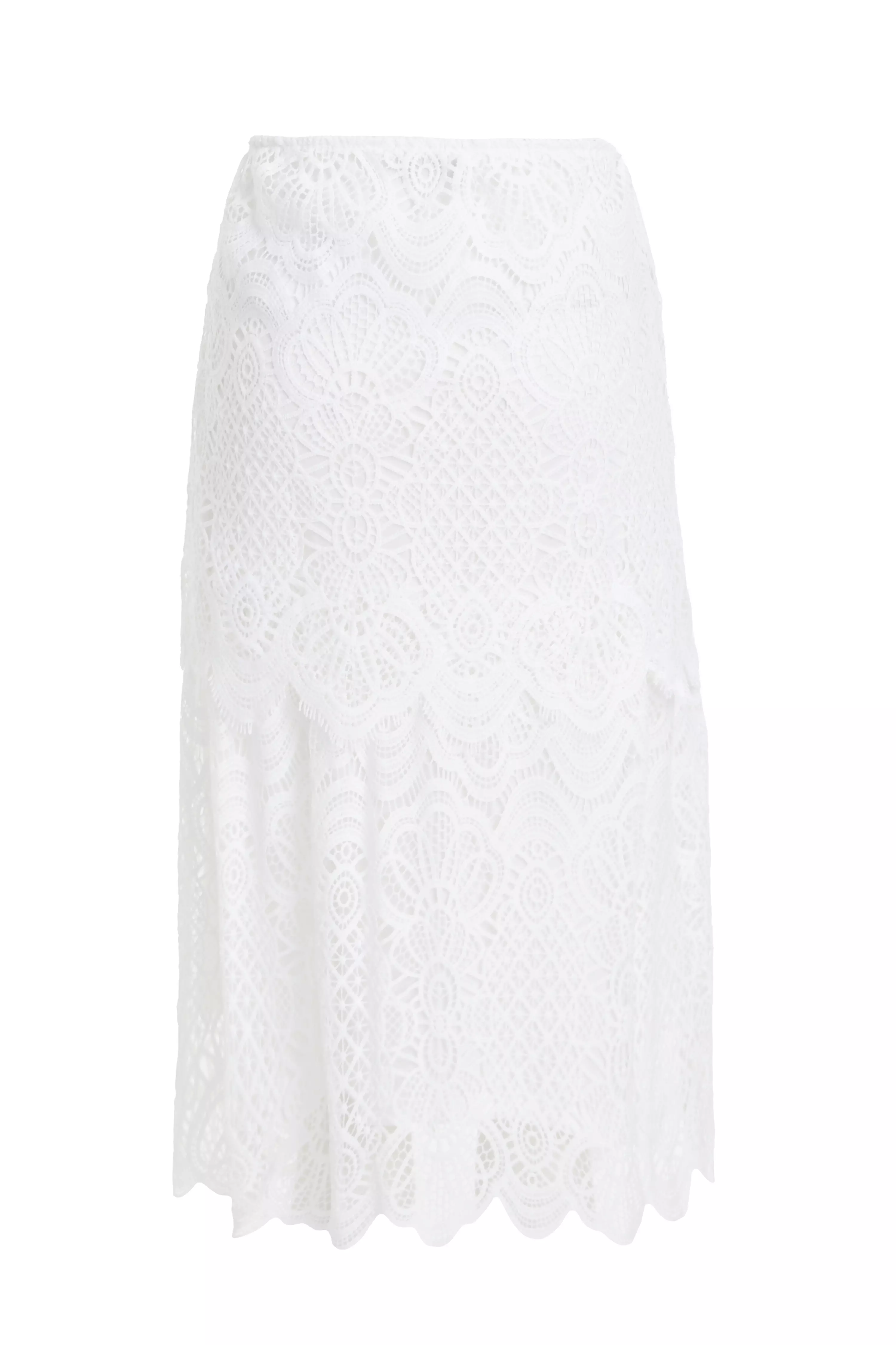 White Crochet Lace Skirt