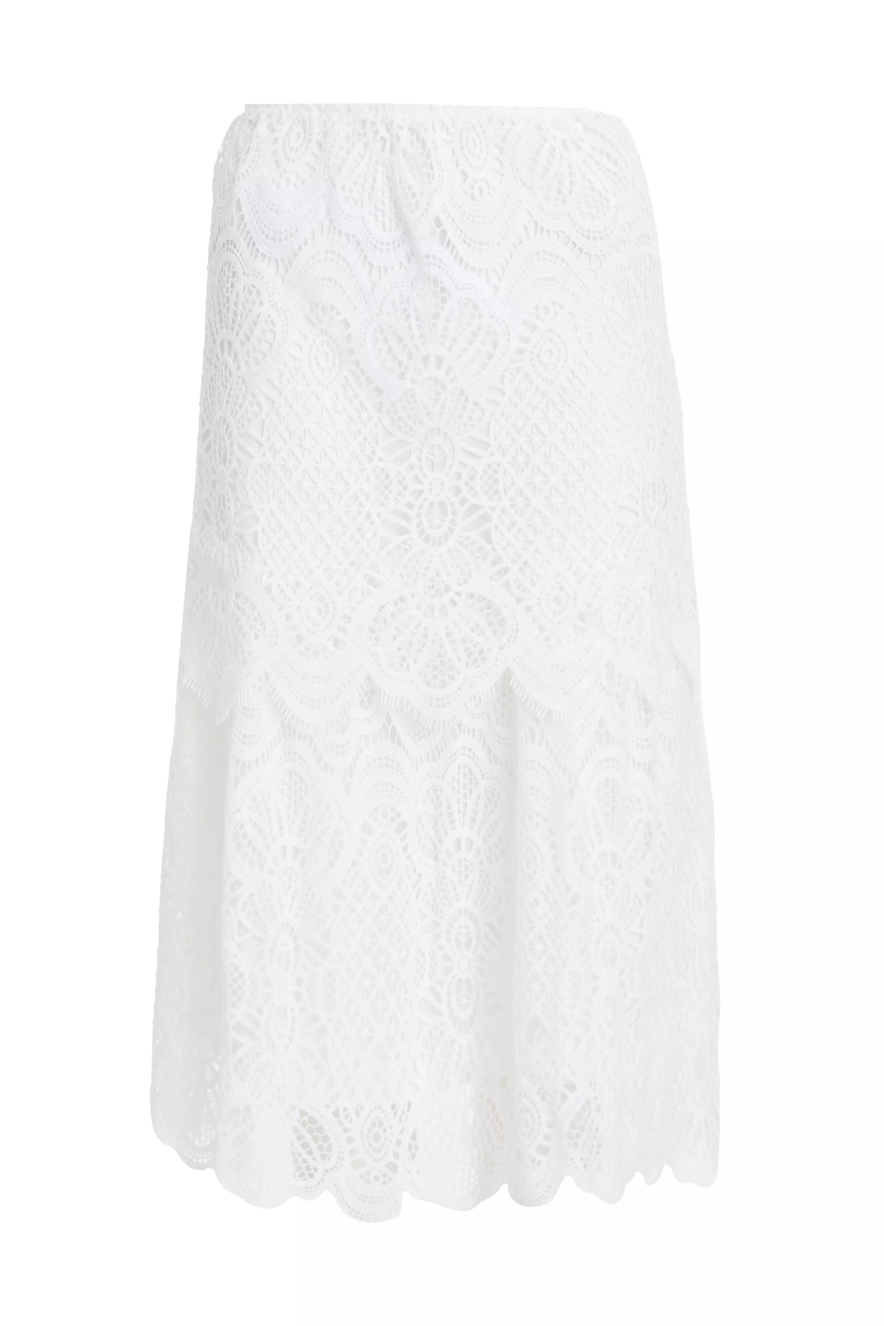 White Crochet Lace Skirt