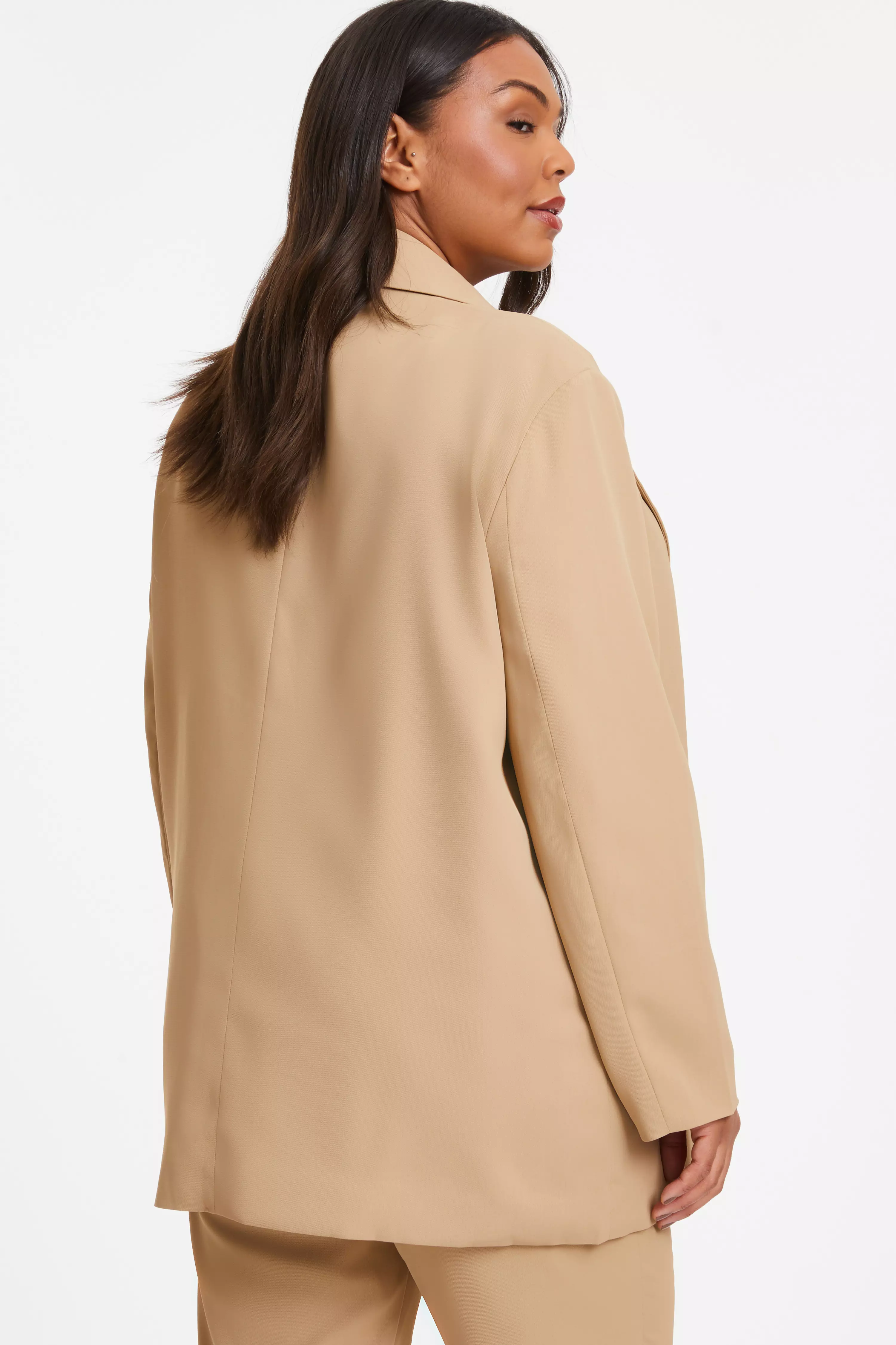 Curve Camel Oversized Tailored Blazer