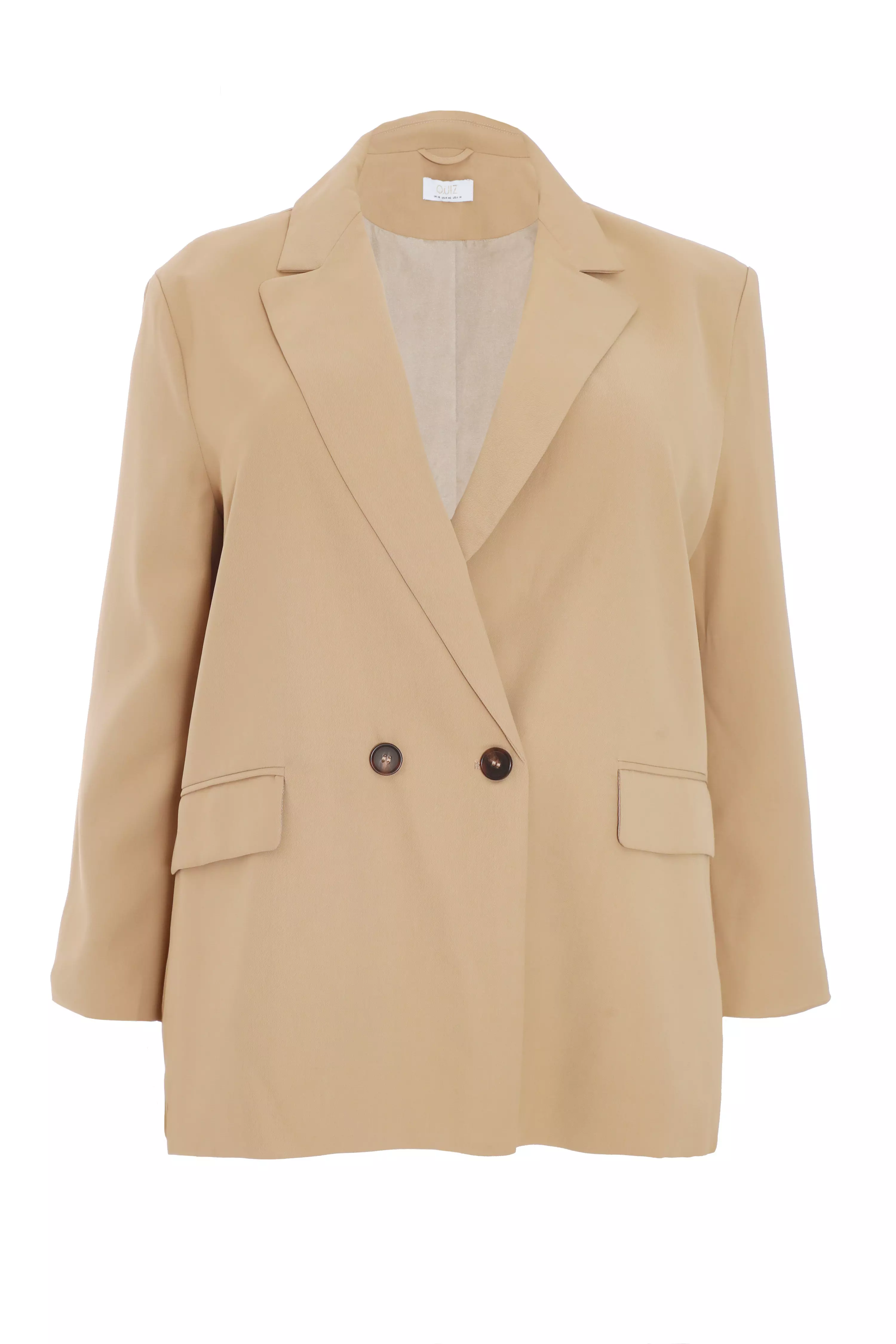 Curve Camel Oversized Tailored Blazer