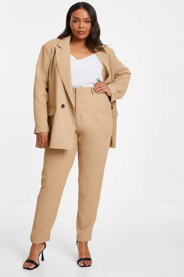 Curve Camel Tailored Trousers