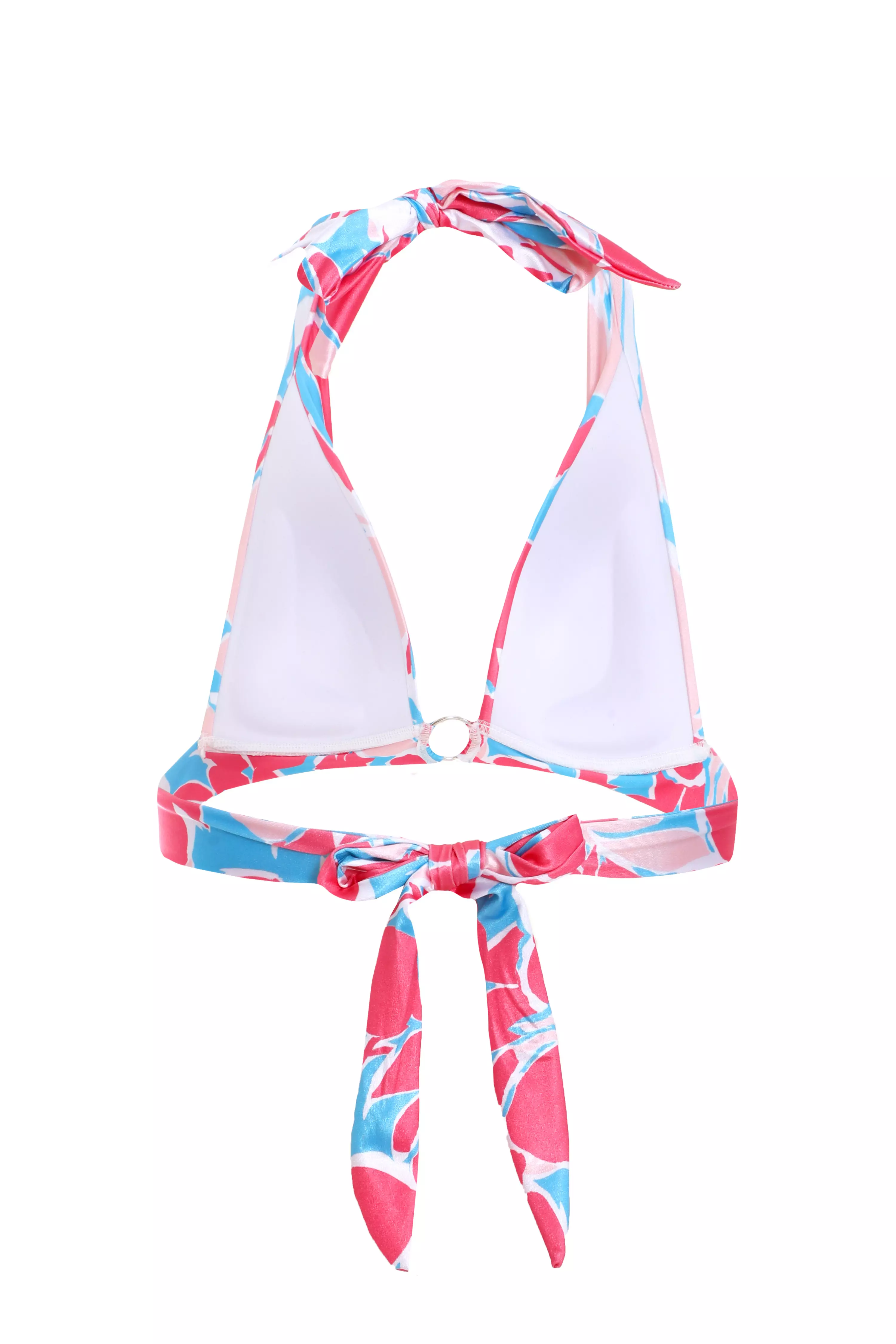 Multicoloured Halter Neck Bikini Top