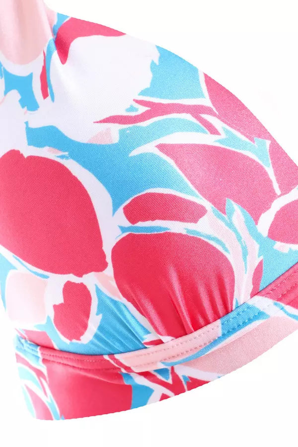 Multicoloured Halter Neck Bikini Top