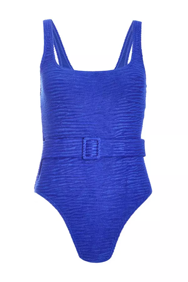 Royal Blue Crinkle Swimsuit