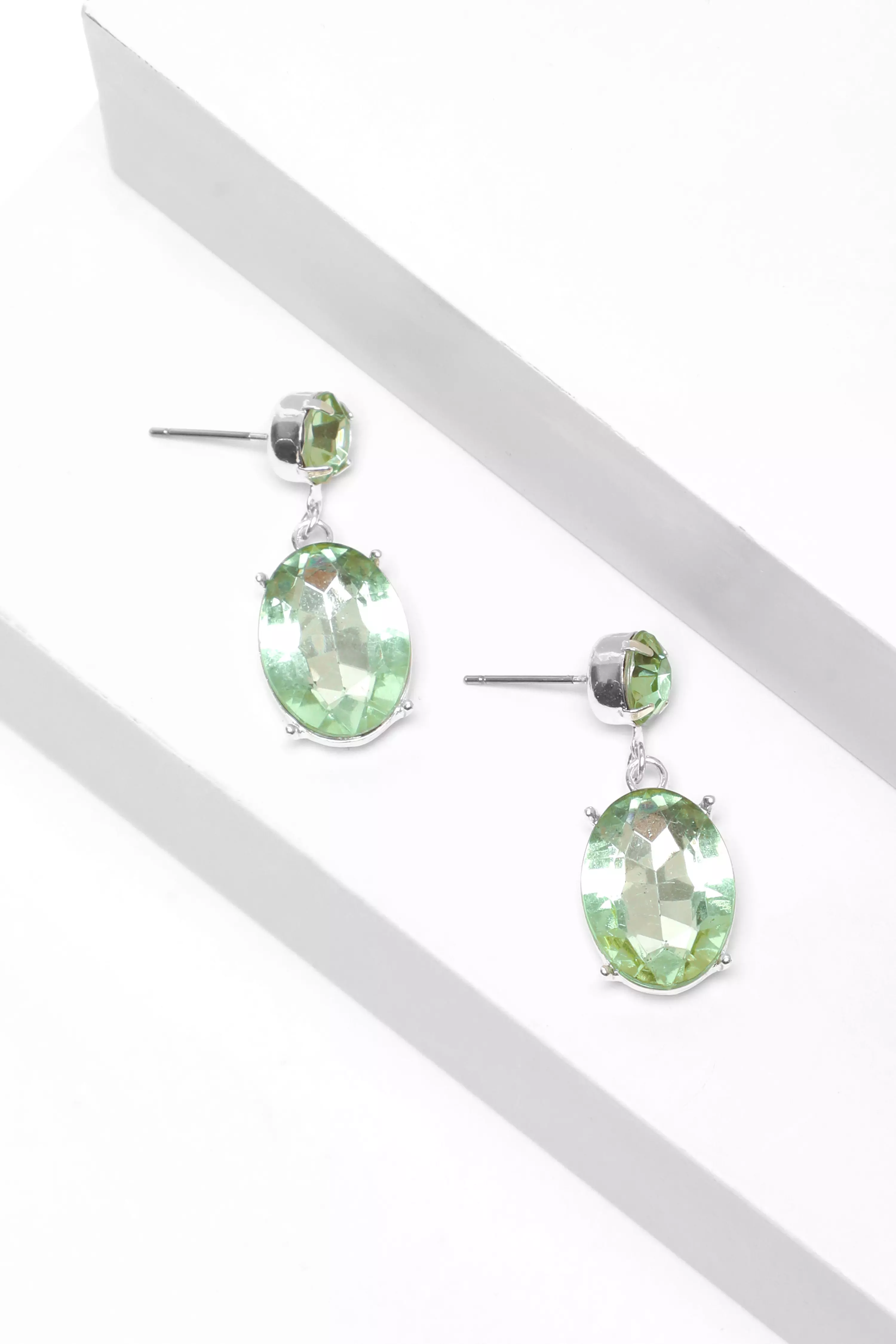 Silver Drop Jewel Earrings