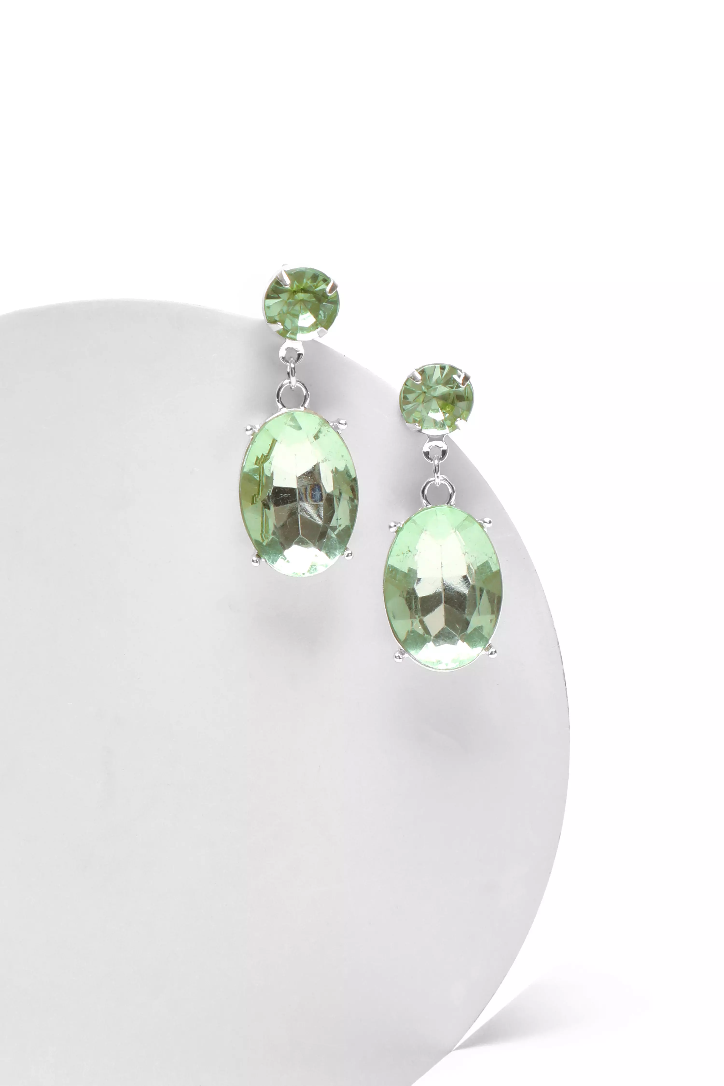 Silver Drop Jewel Earrings
