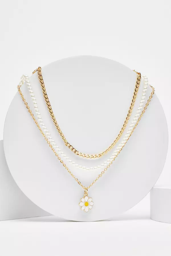 Gold Daisy Layered Necklace