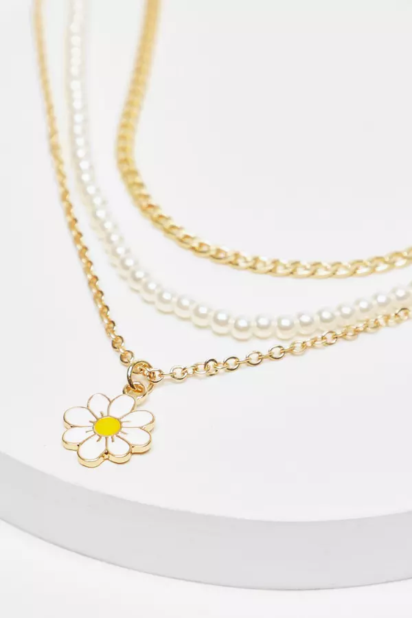 Gold Daisy Layered Necklace