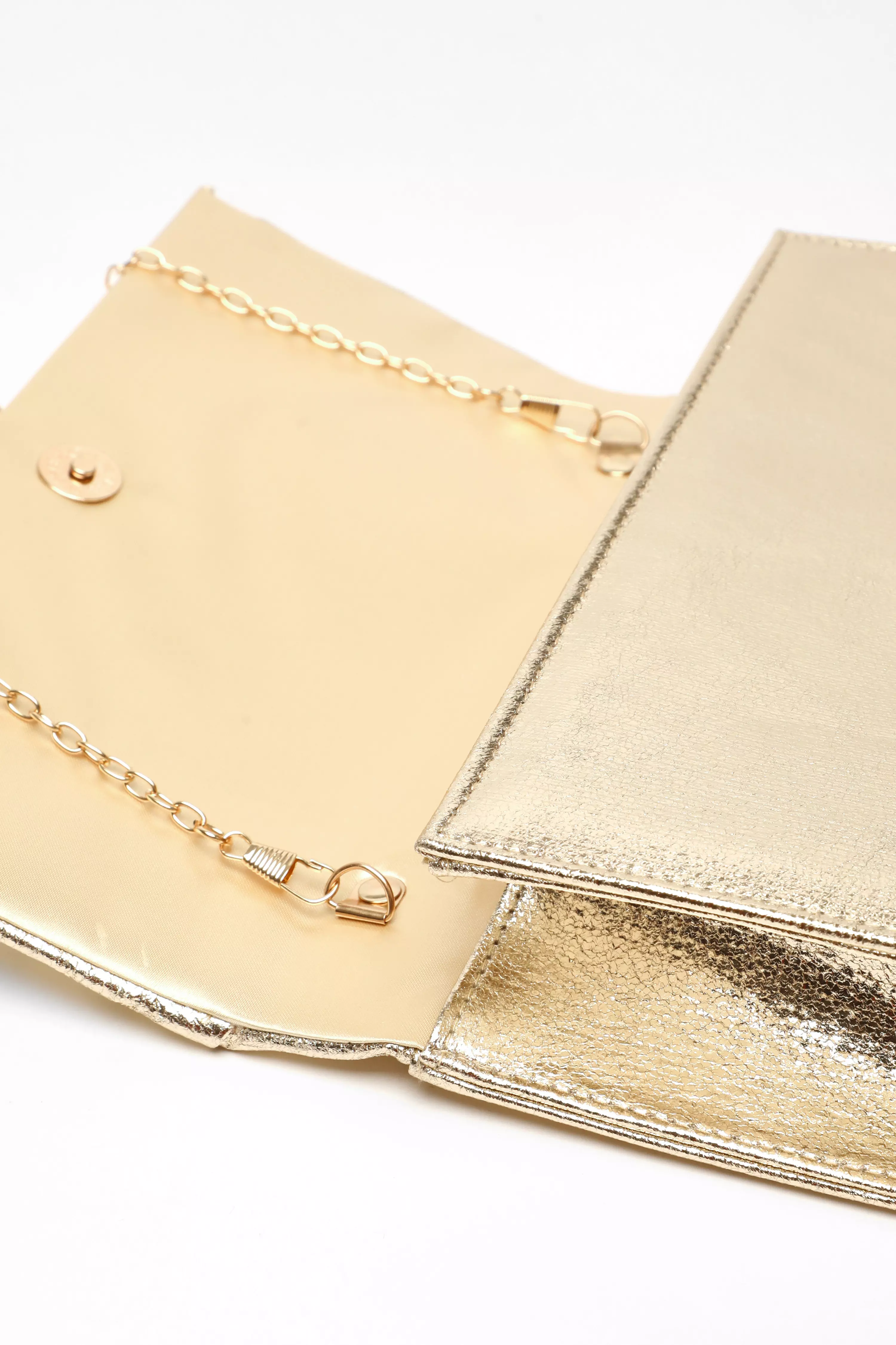 Gold Foil Twist Clutch Bag