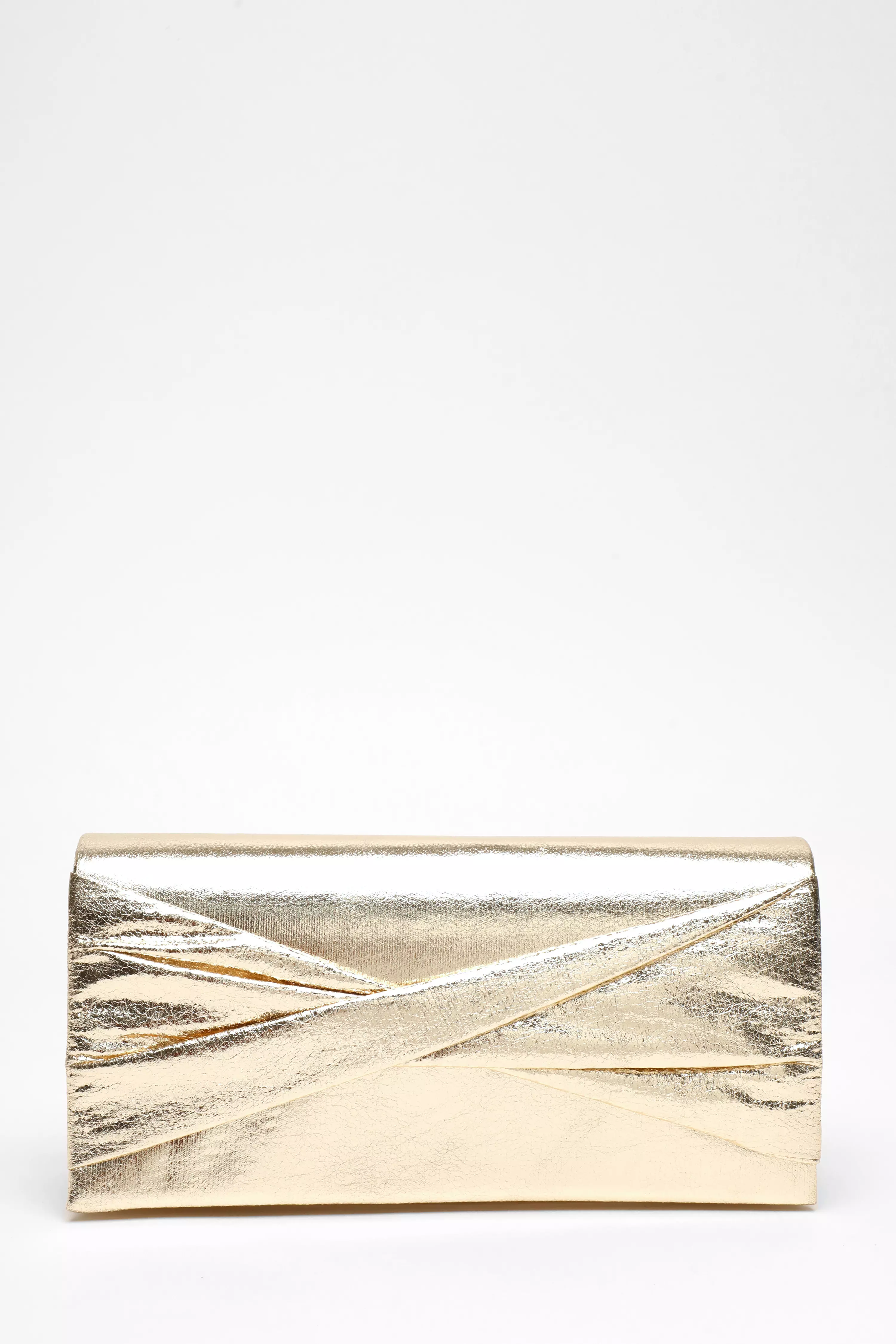 Gold Foil Twist Clutch Bag