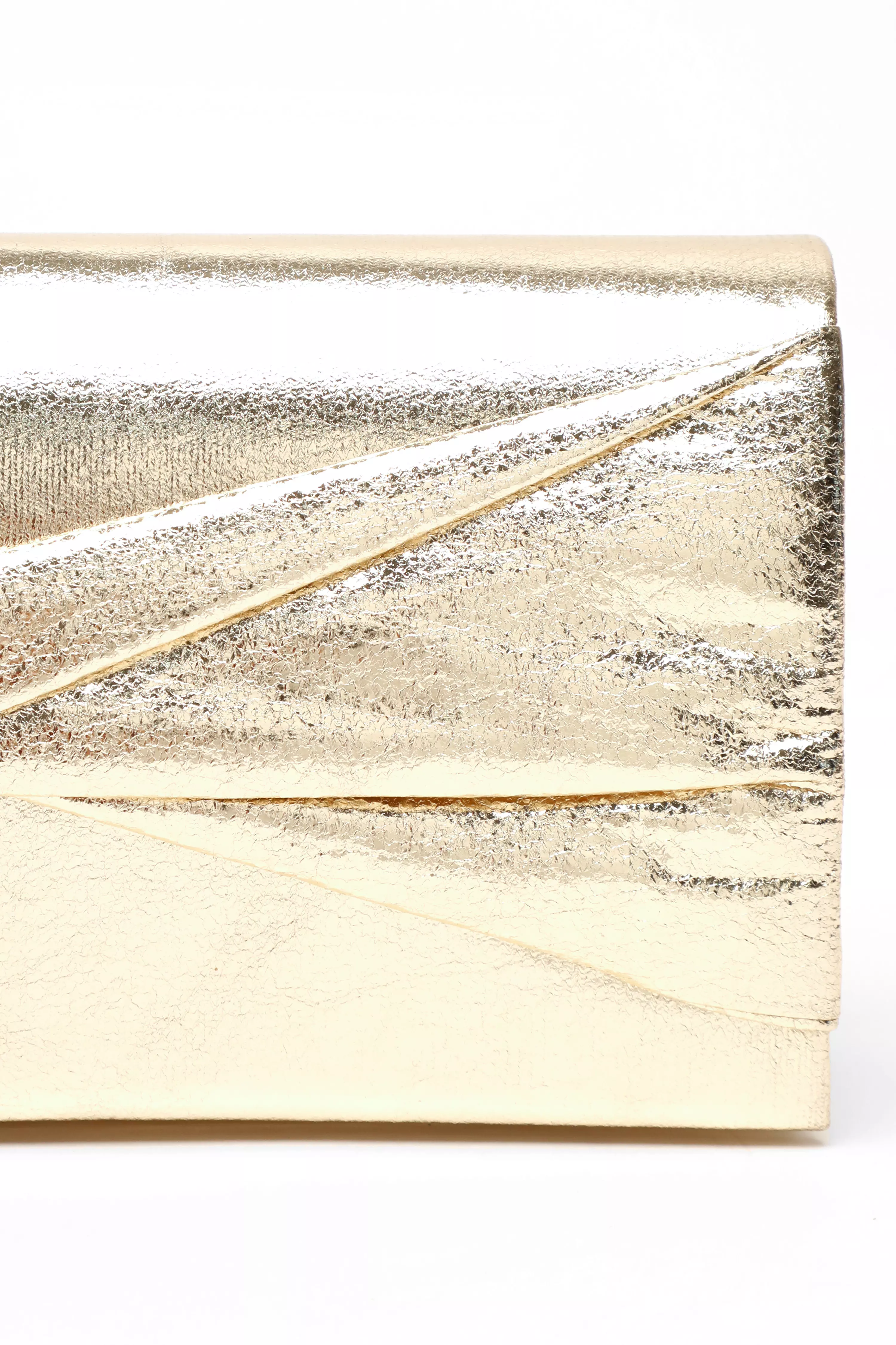 Gold Foil Twist Clutch Bag