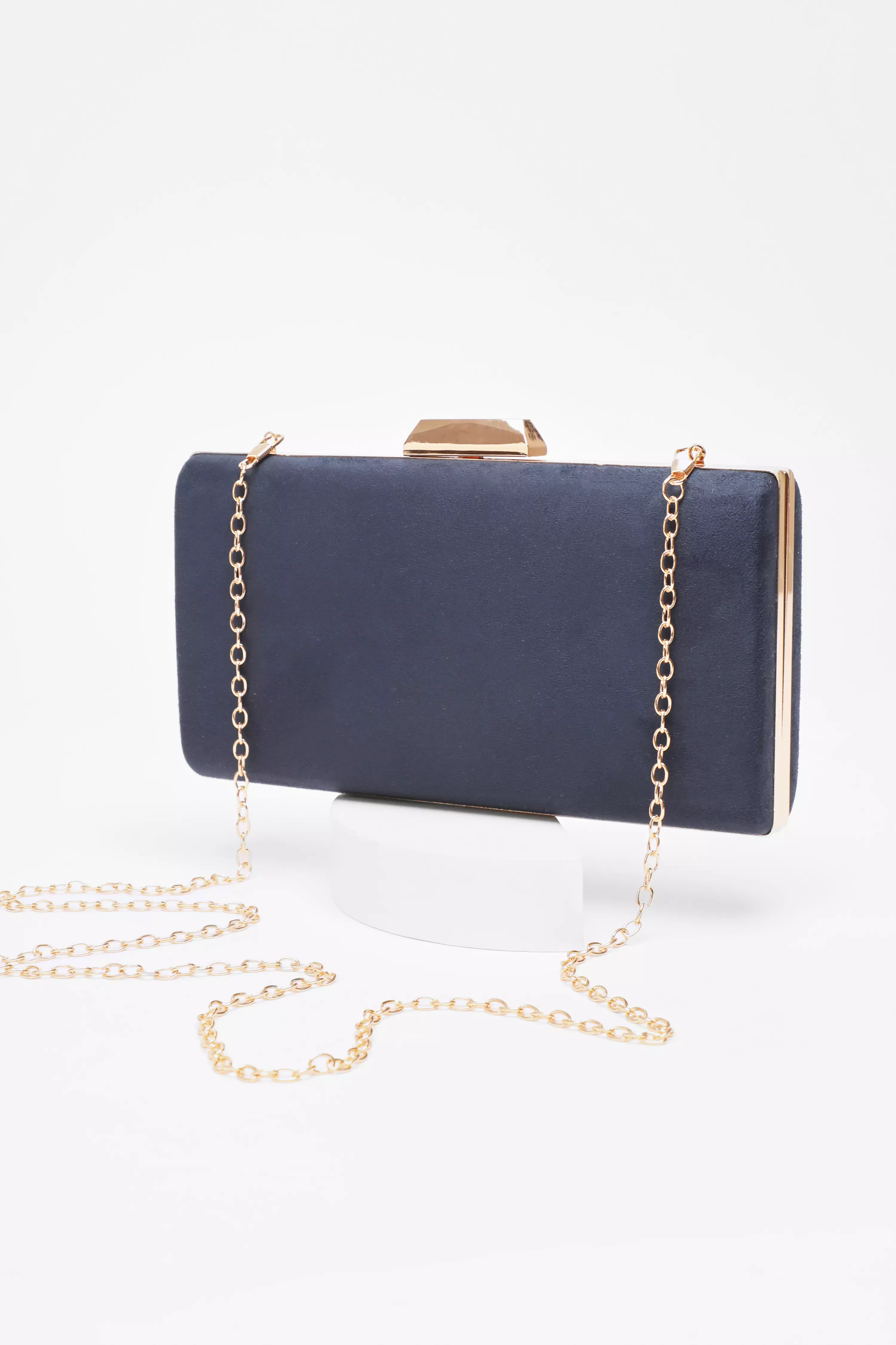 Navy Clip Box Bag