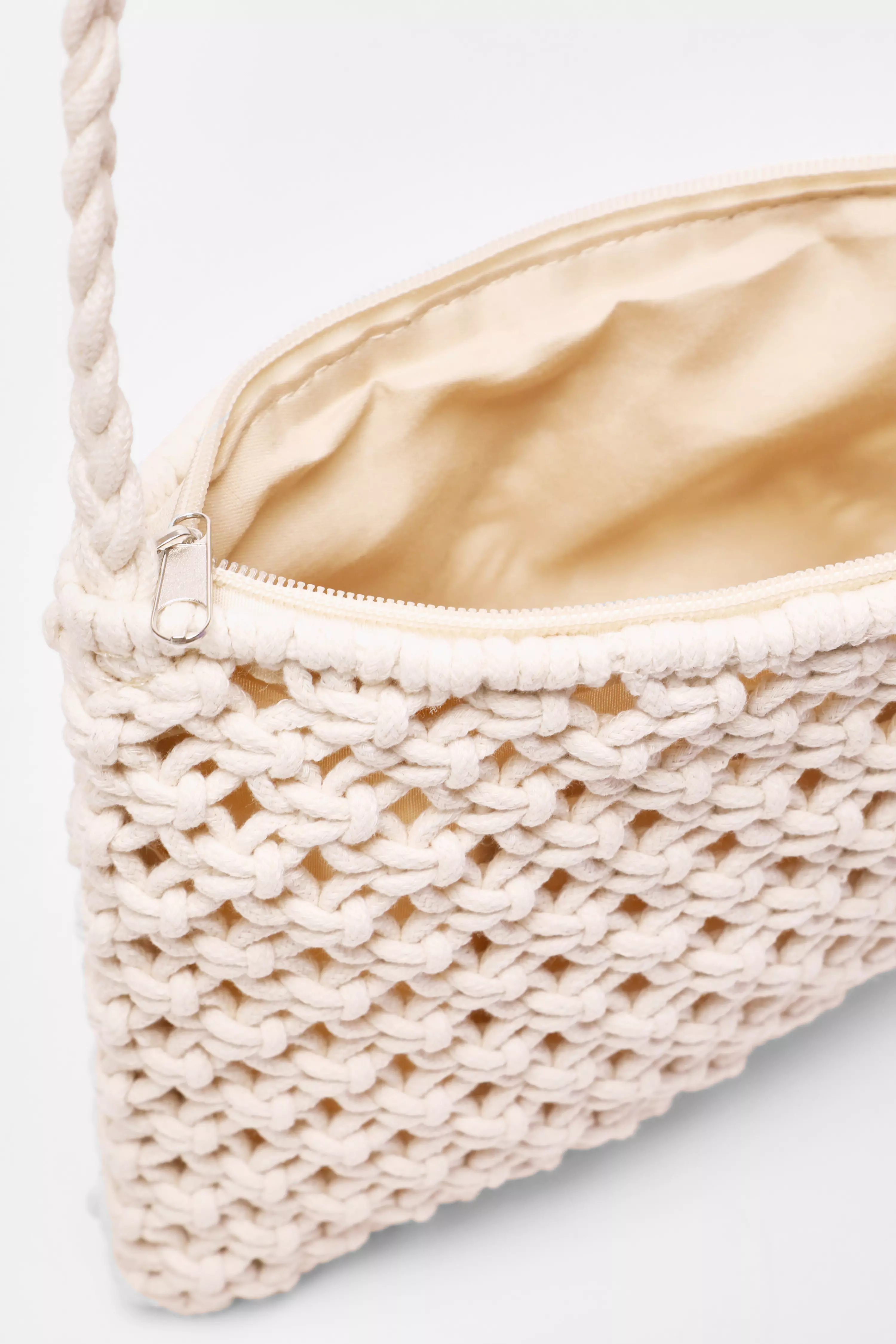 Cream Crochet Cross Body Bag