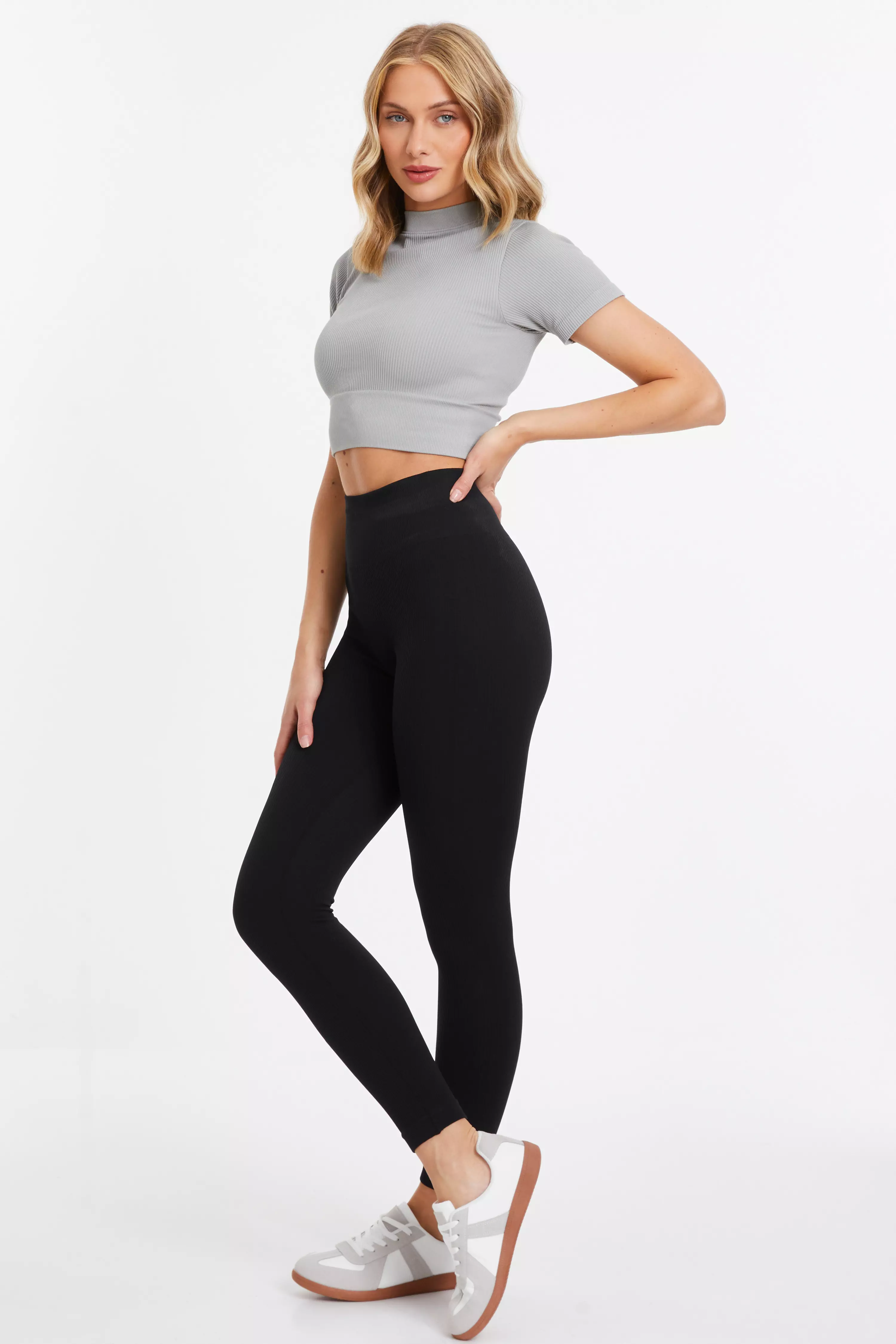 Grey Seamless Crop Top