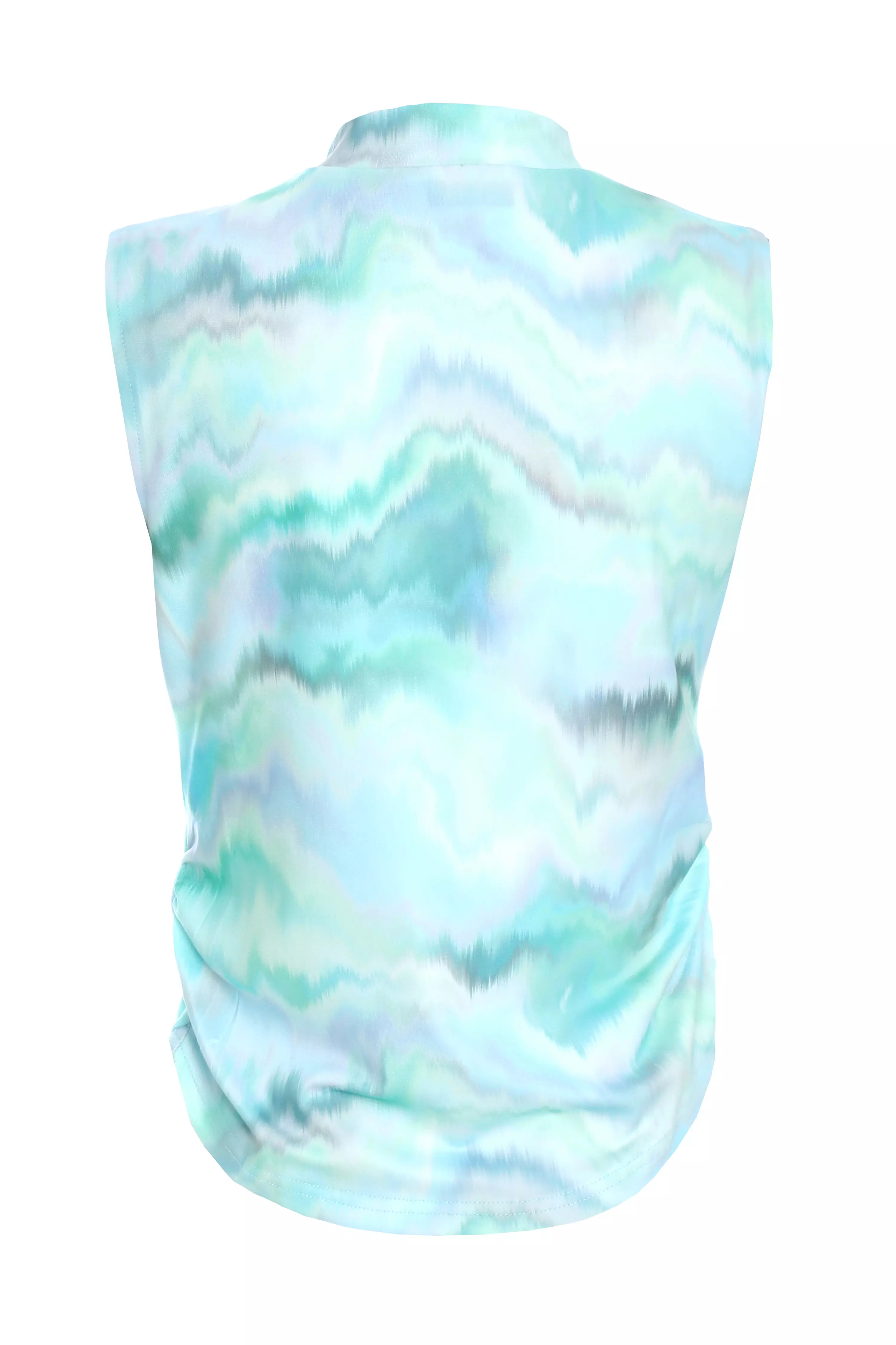 Blue Marble Ruched Top