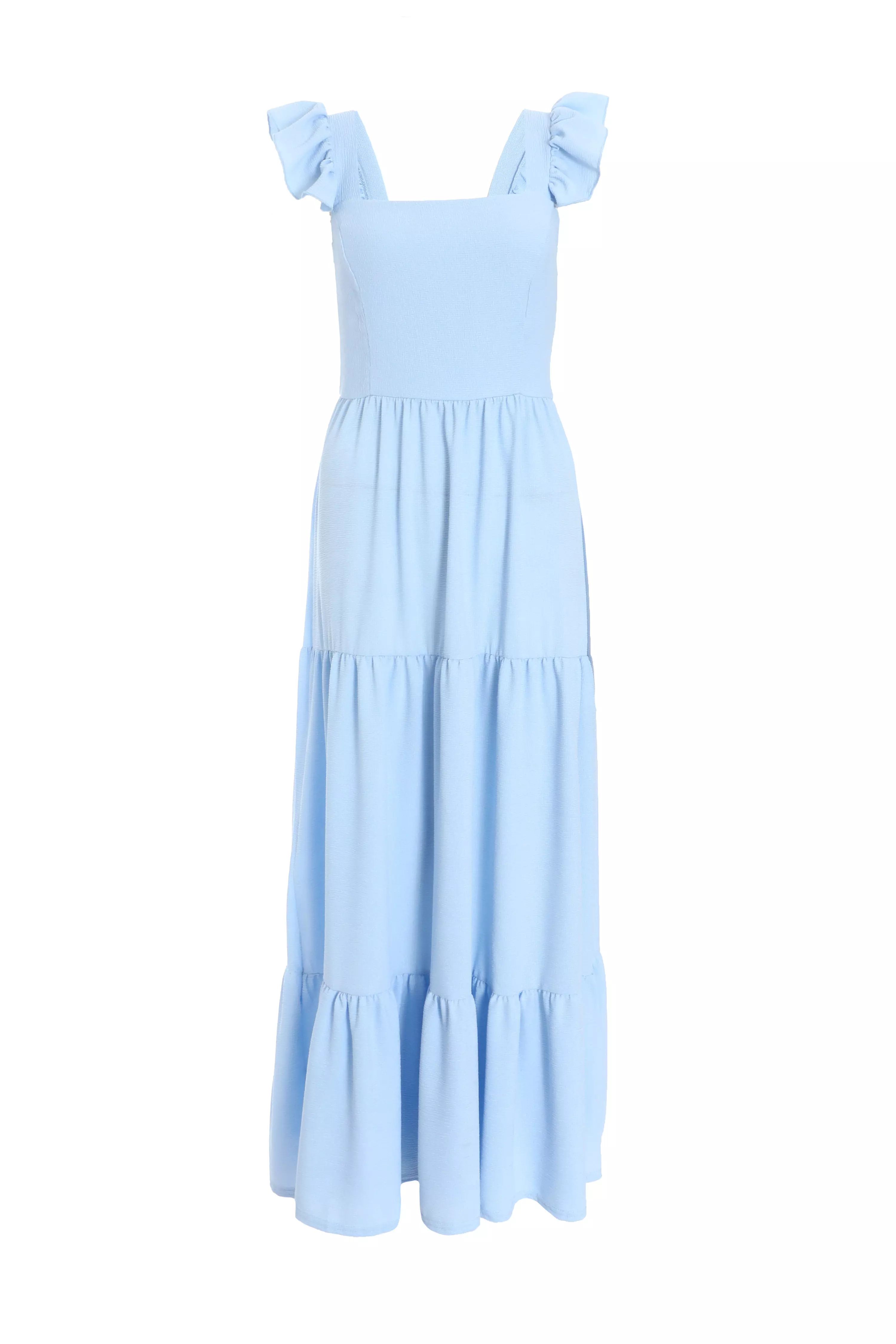 Light Blue Tiered Maxi Dress