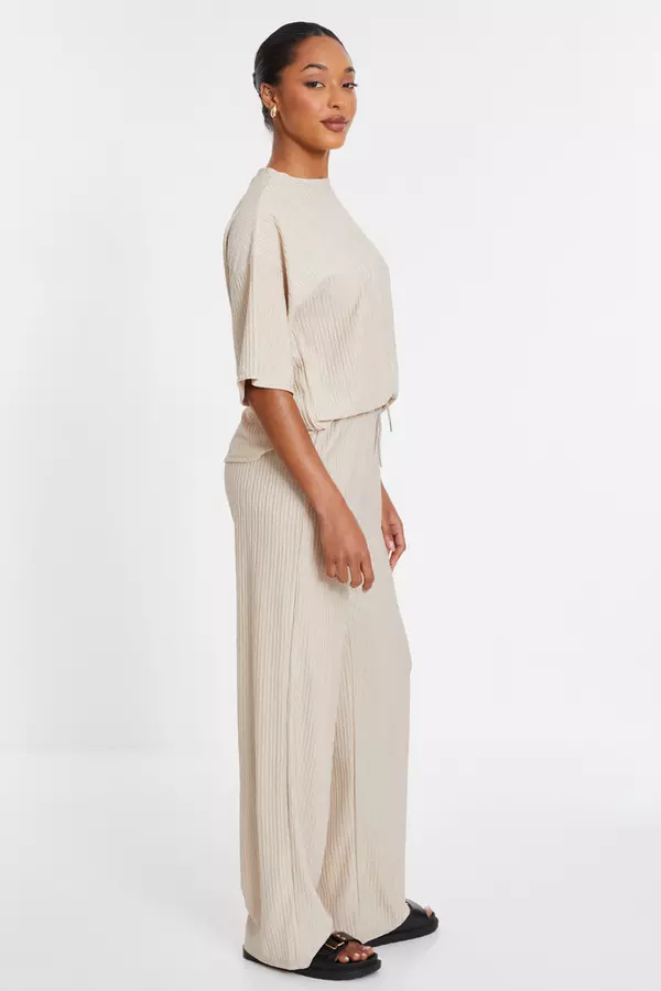 Stone Textured Palazzo Trousers