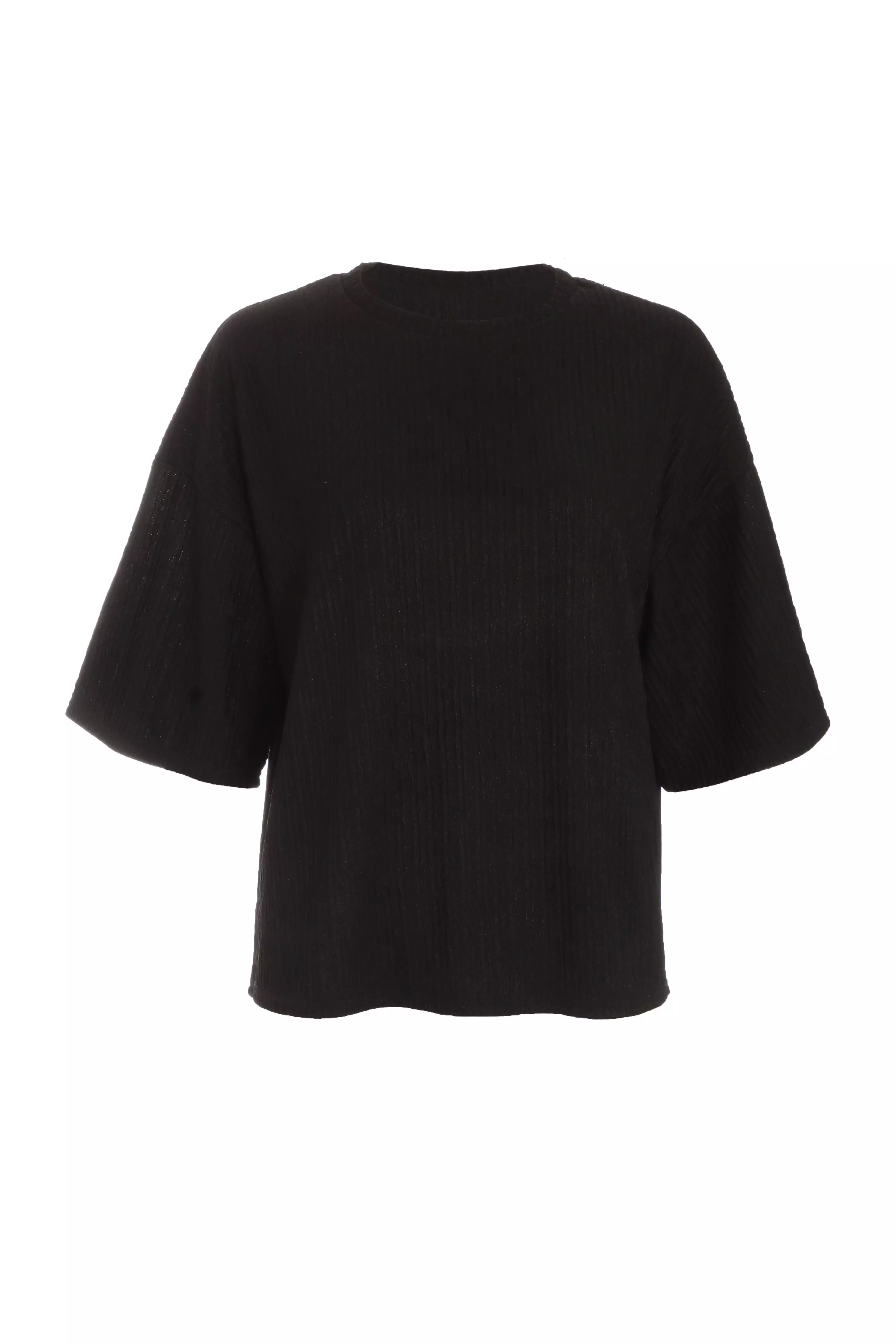 Black Textured T-Shirt 