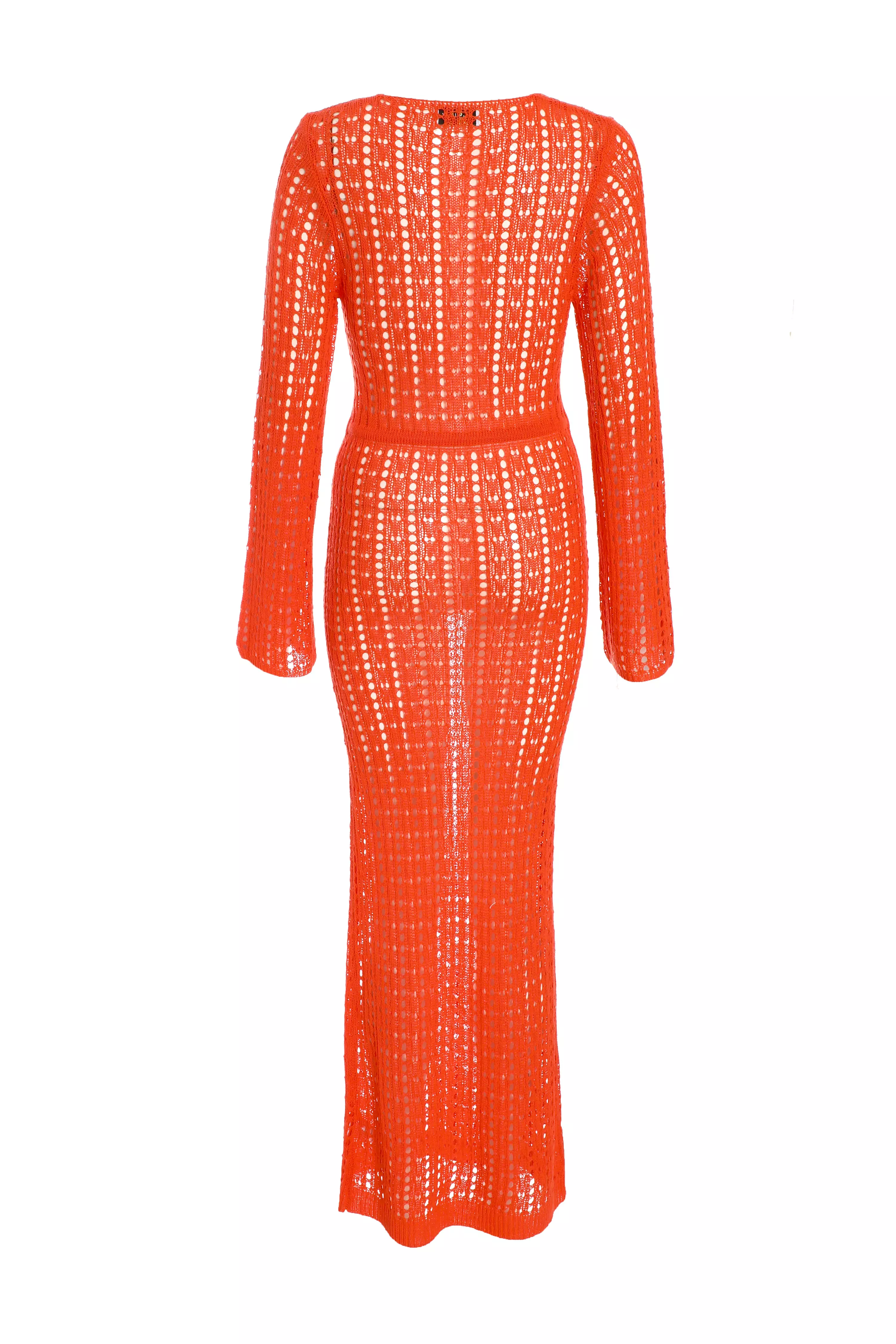 Orange Crochet Maxi Dress