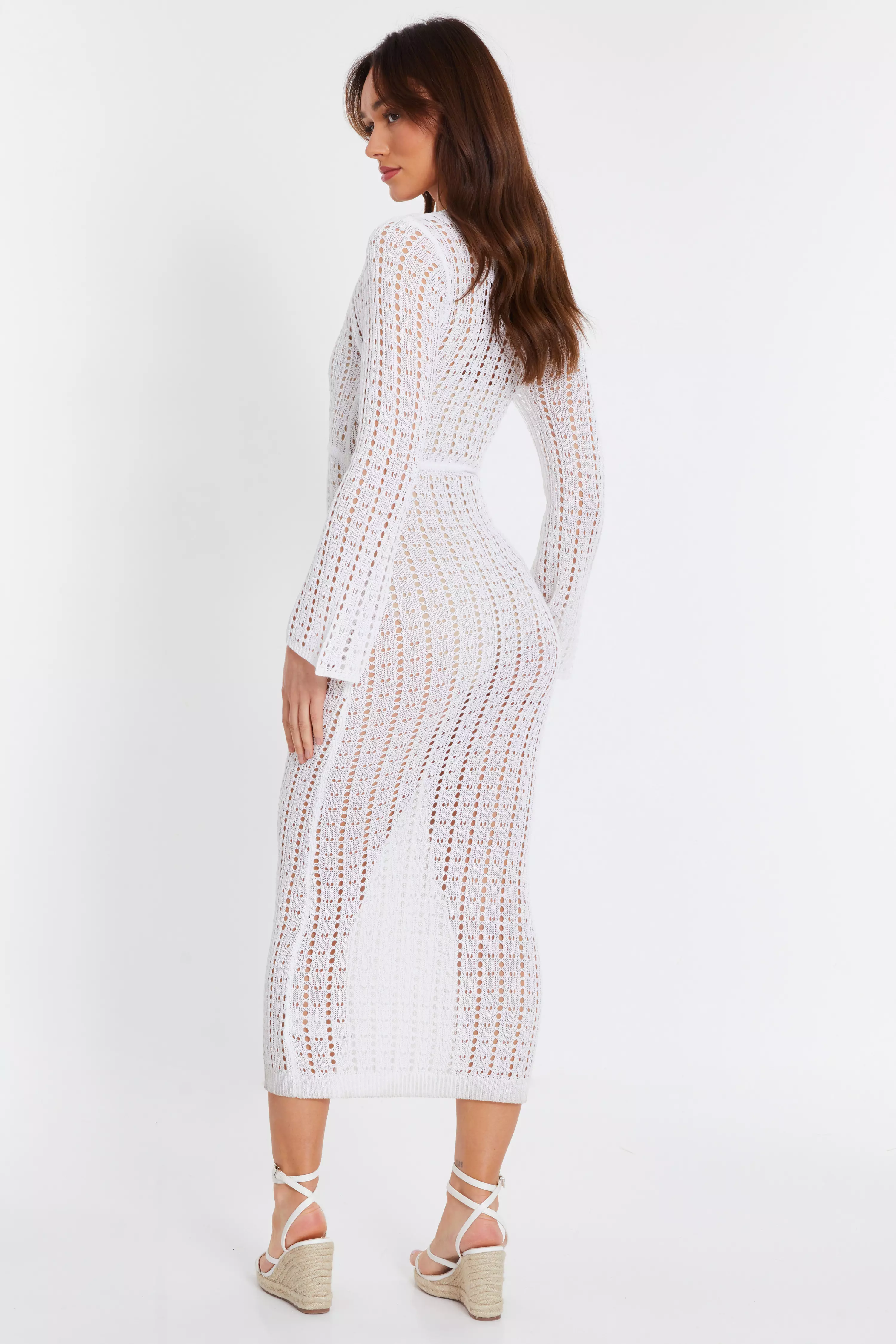 White Crochet Maxi Dress