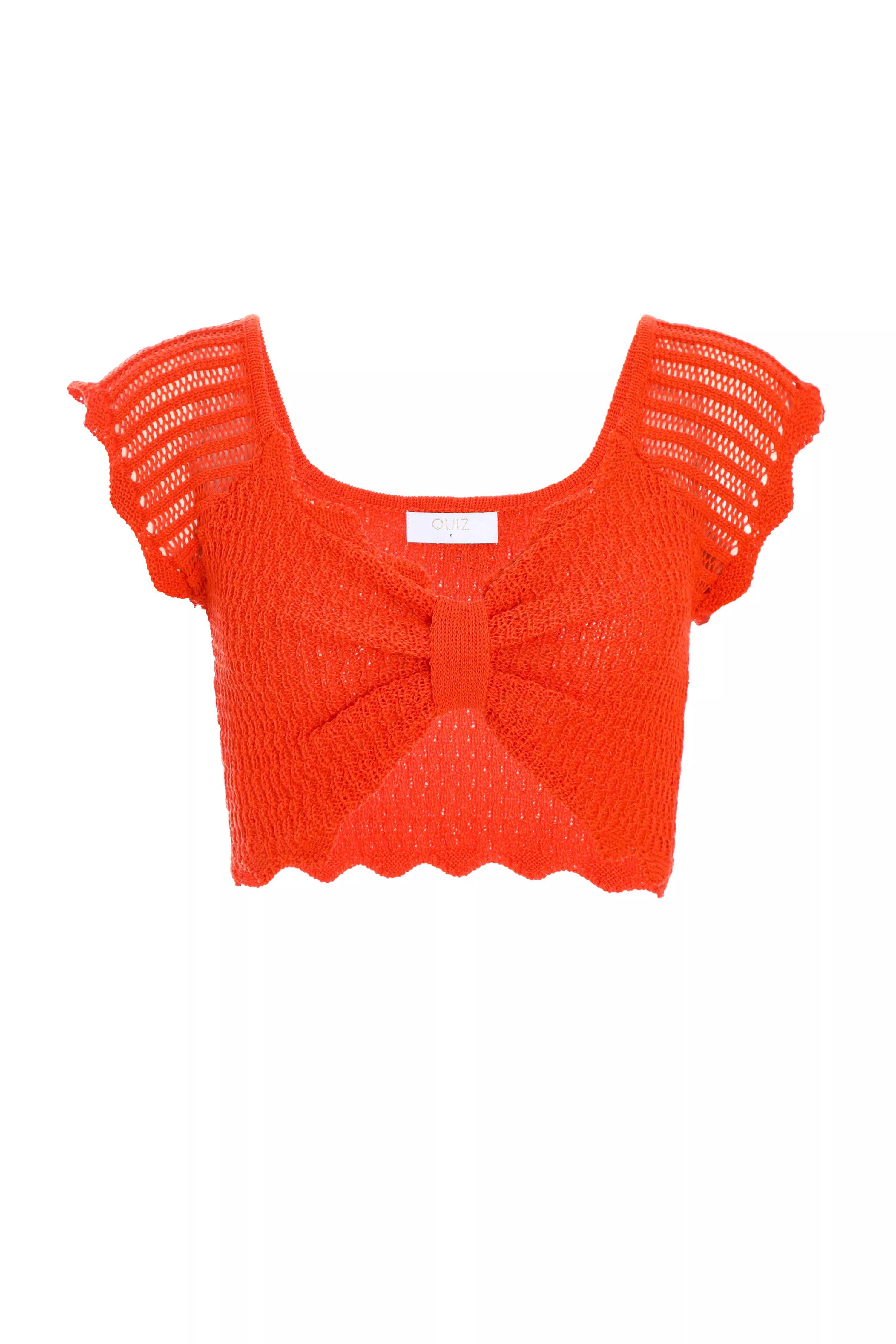 Orange Crochet Crop Top