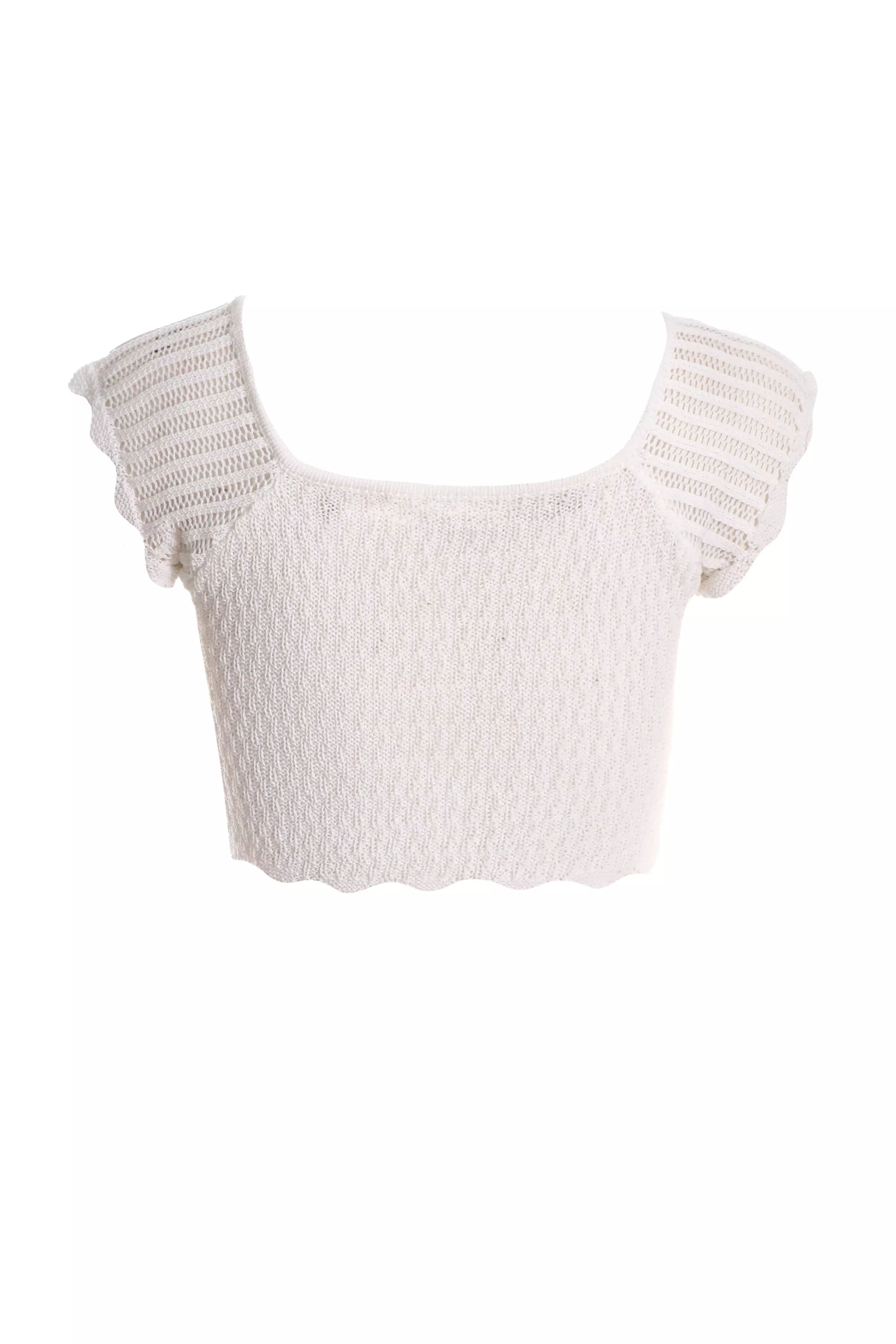 White Crochet Crop Top