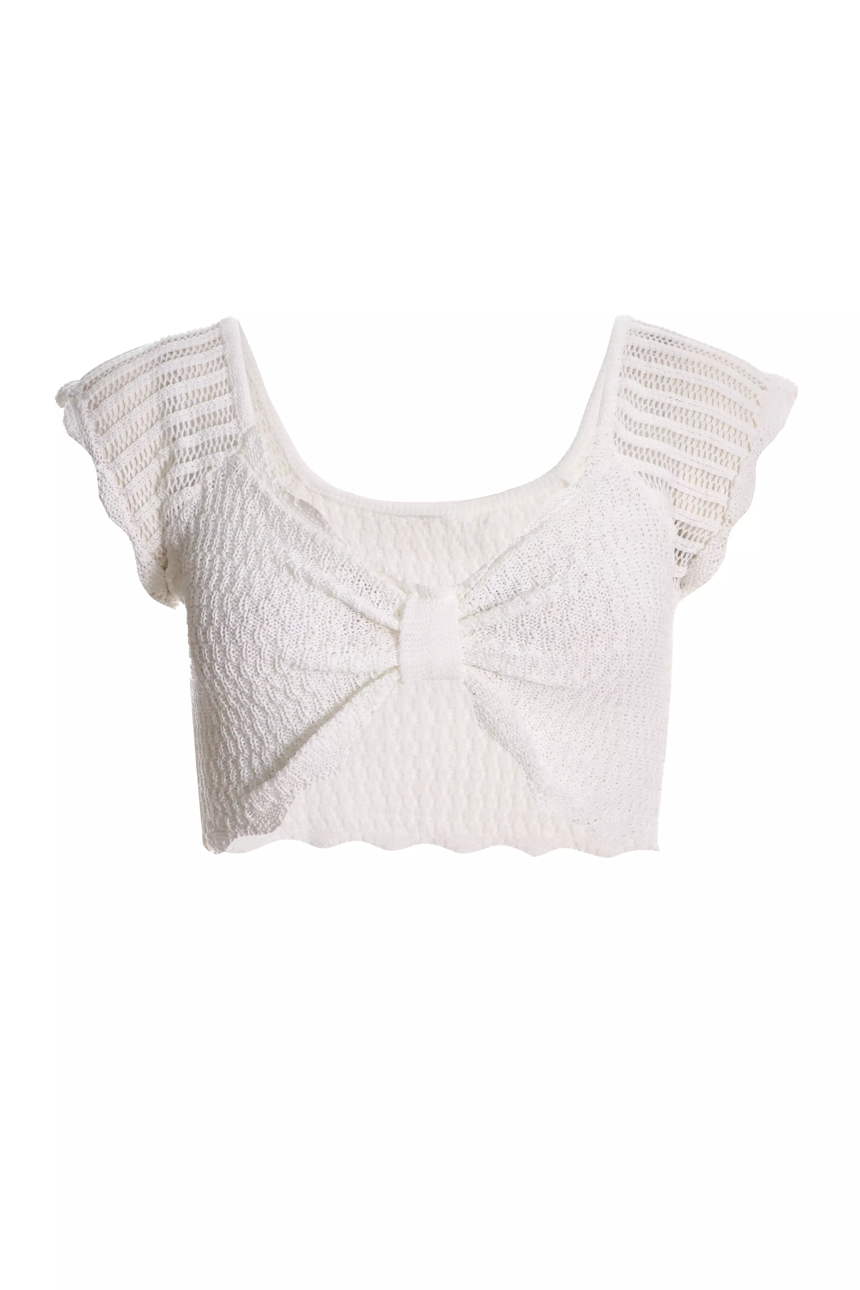 White Crochet Crop Top