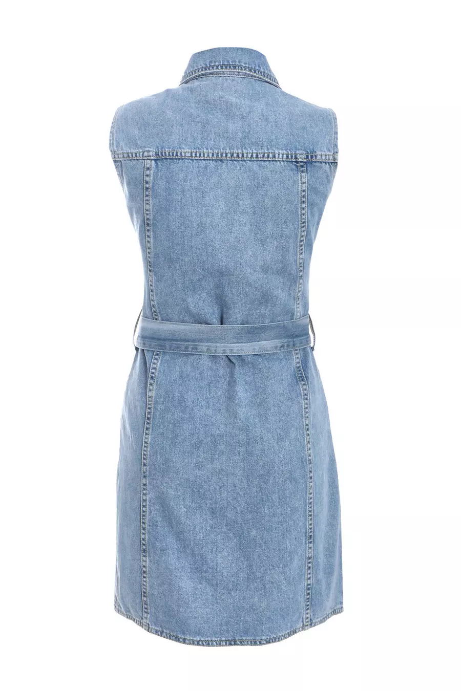 Quiz blue denim button front dress hotsell