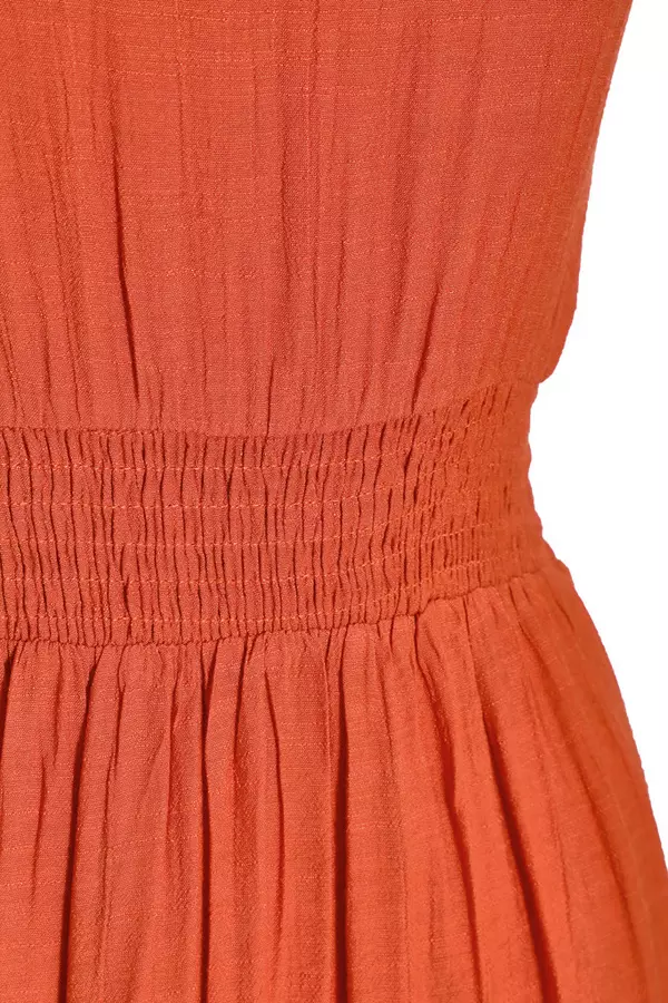 Orange Halter Neck Maxi Dress