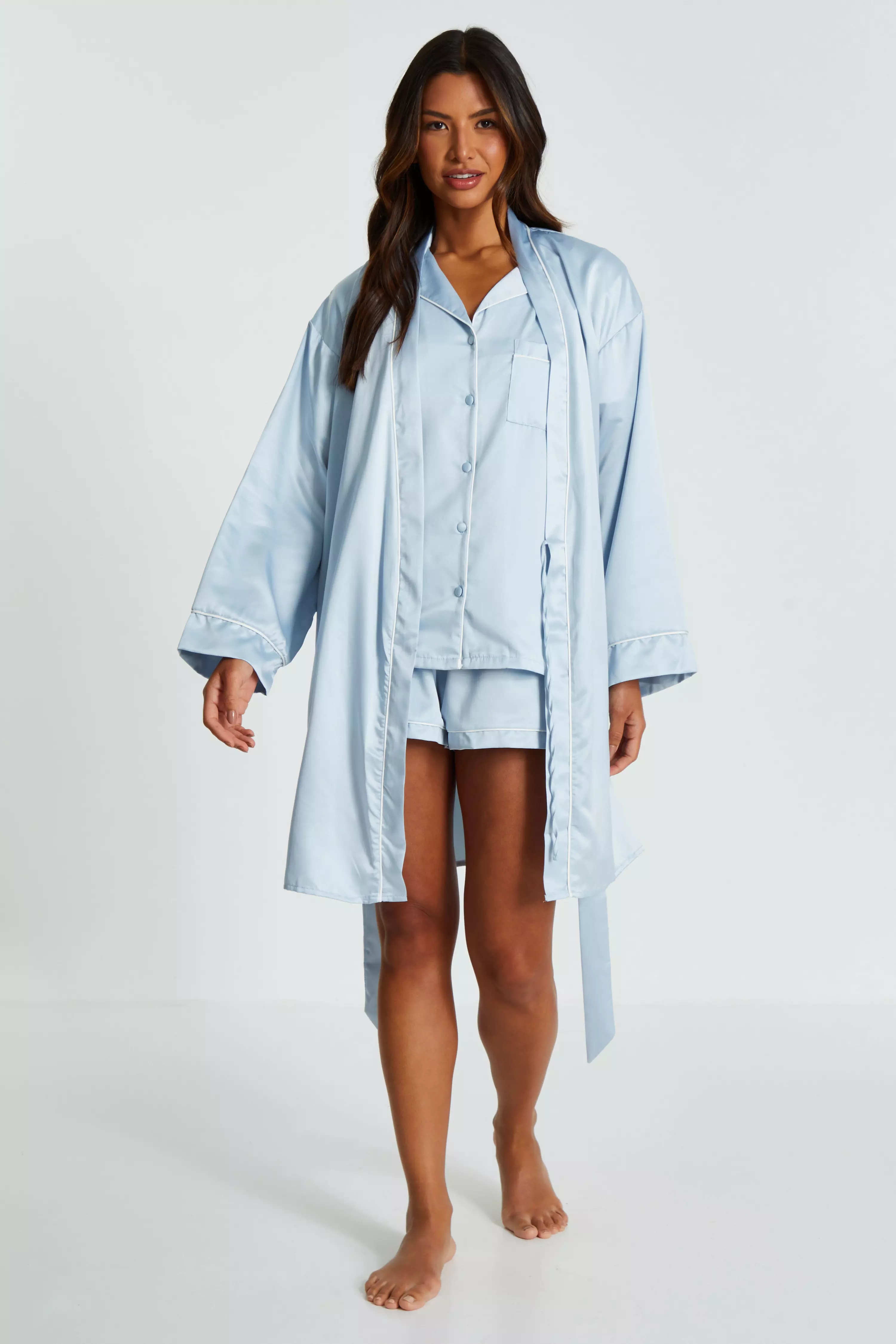 Light Blue Satin 'Bridesmaid' Robe