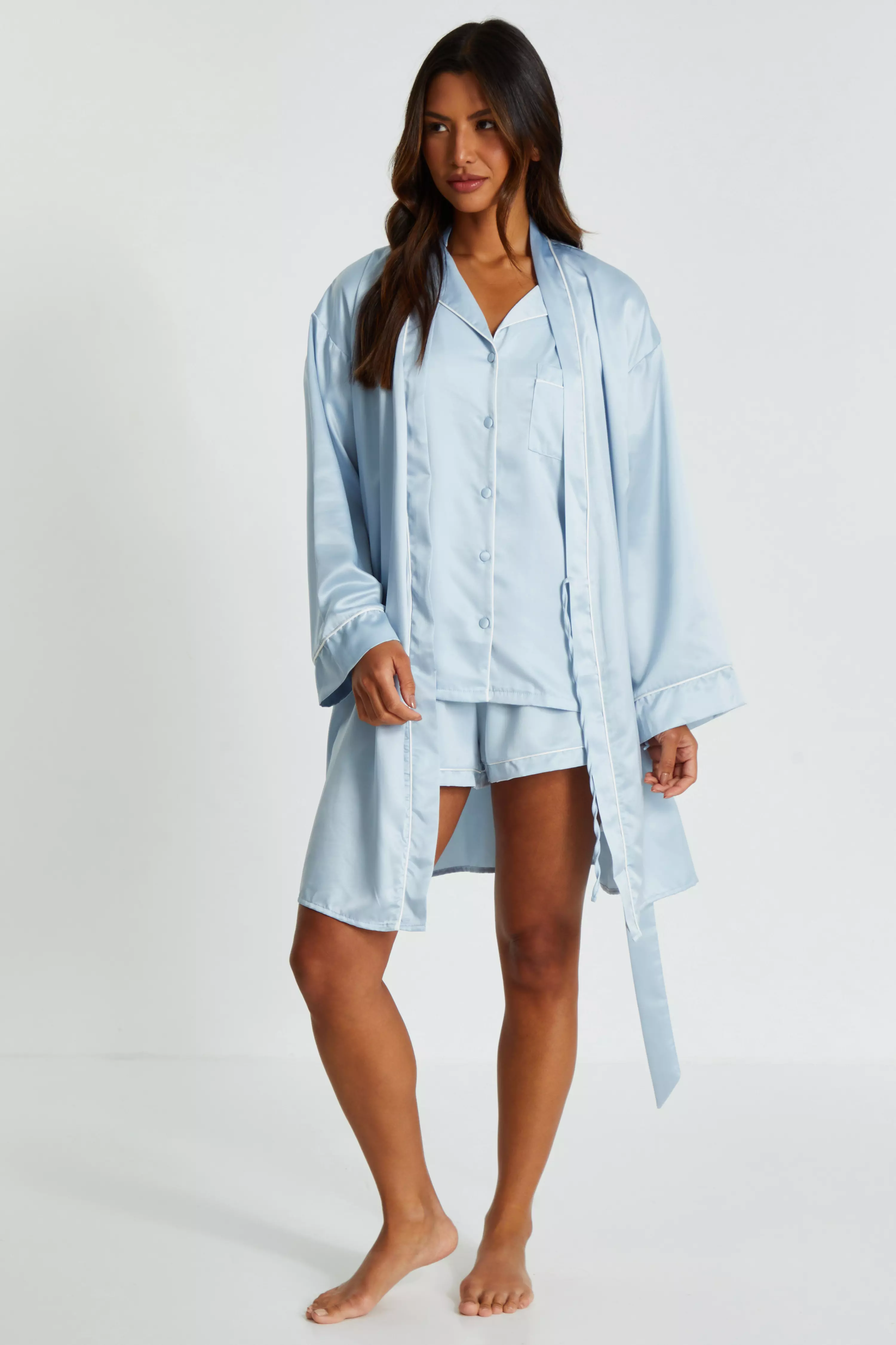 Light Blue Satin 'Bridesmaid' Robe