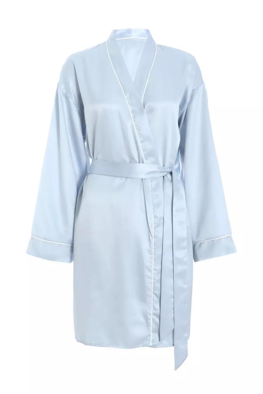 Light Blue Satin Bridesmaid Robe QUIZ Clothing