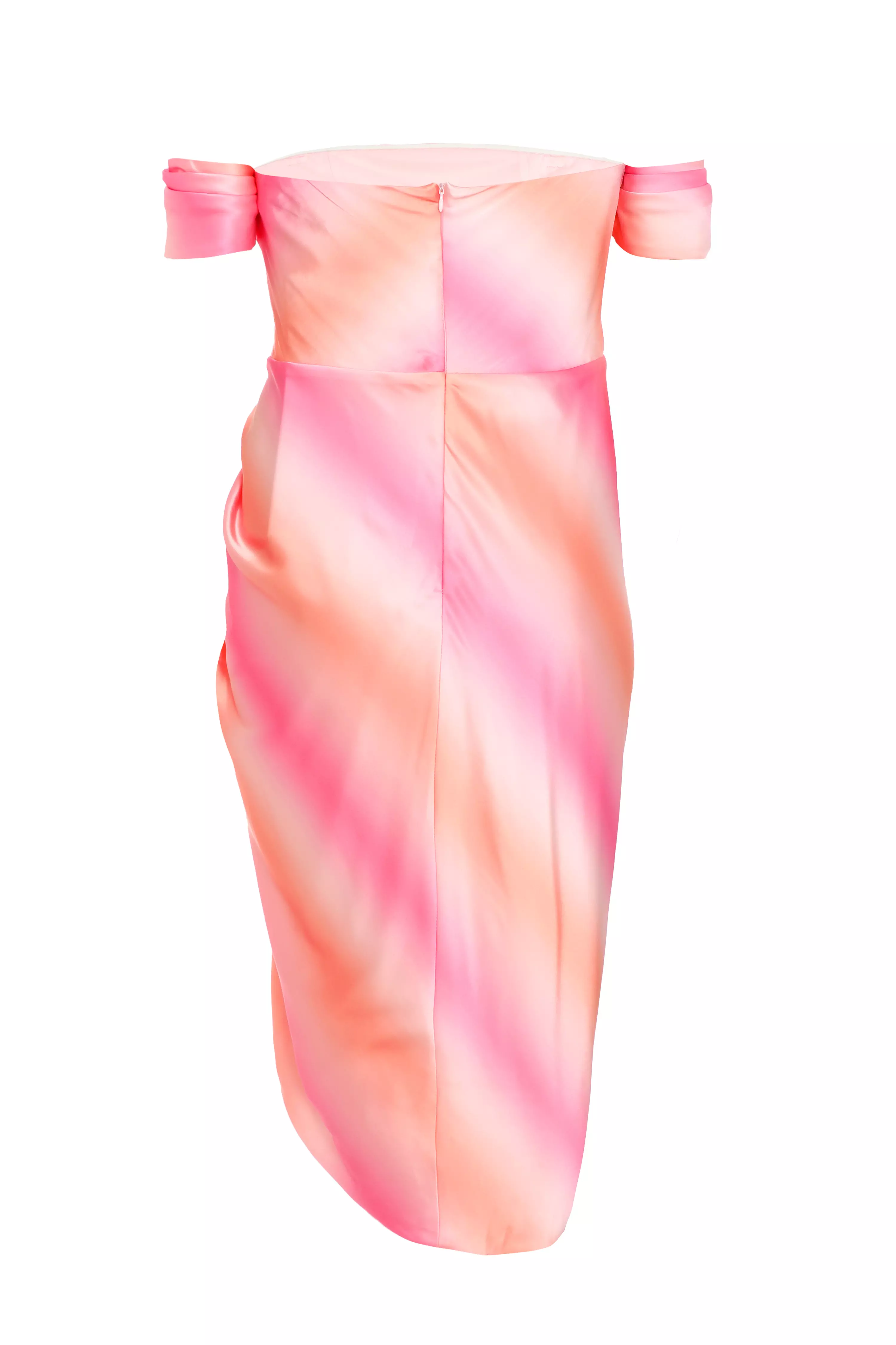 Curve Pink Ombre Bardot Midi Dress