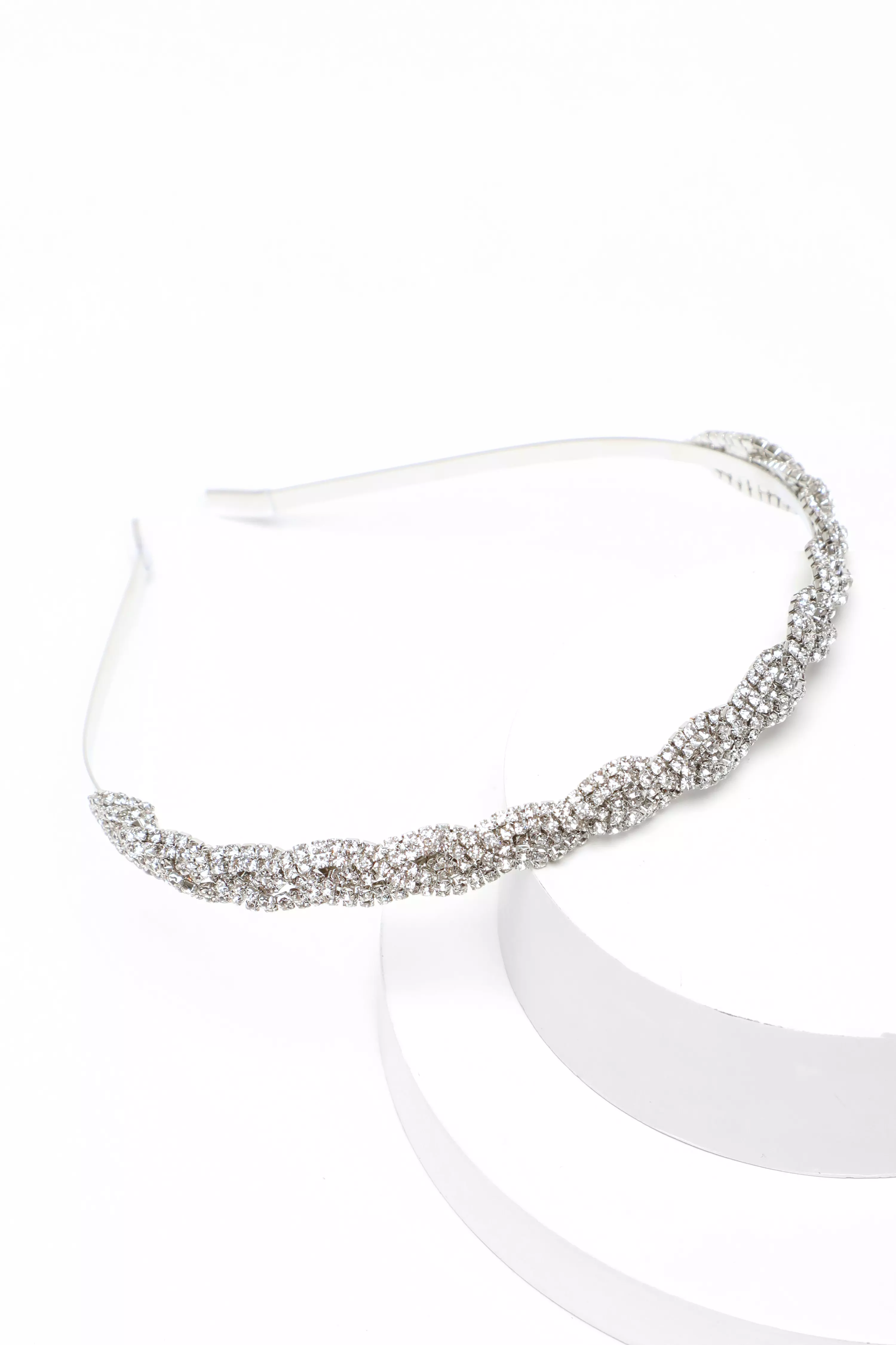 Silver Diamante Twist Headband