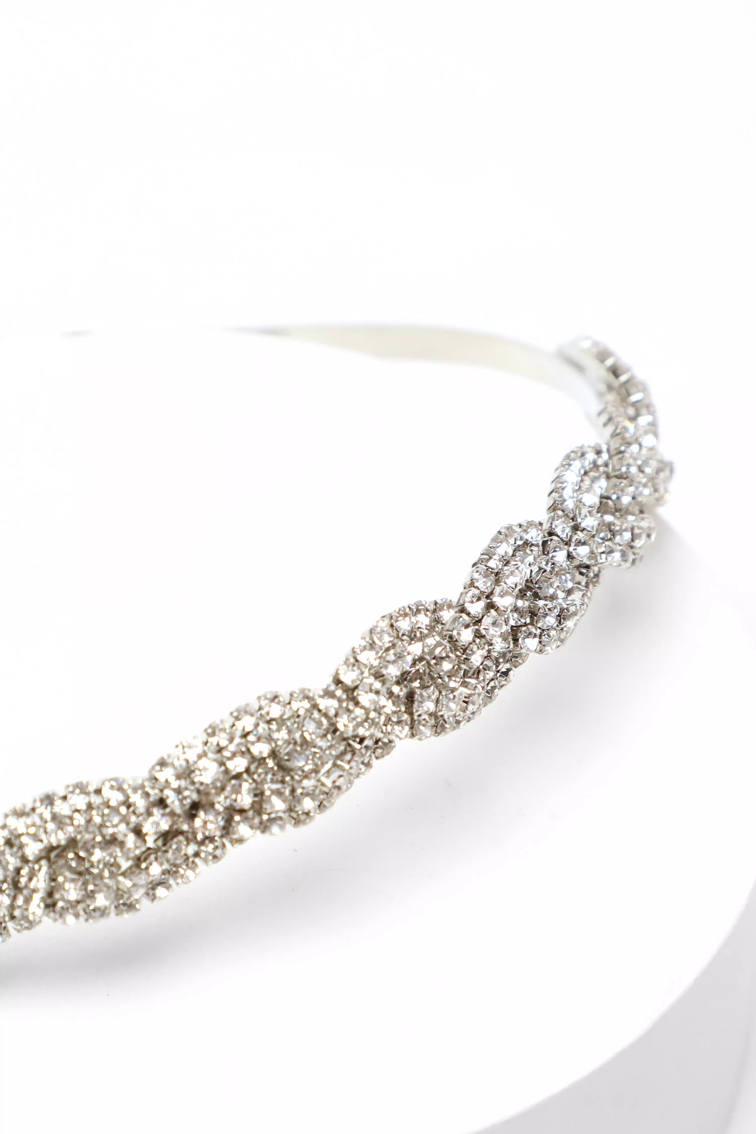 Silver Diamante Twist Headband