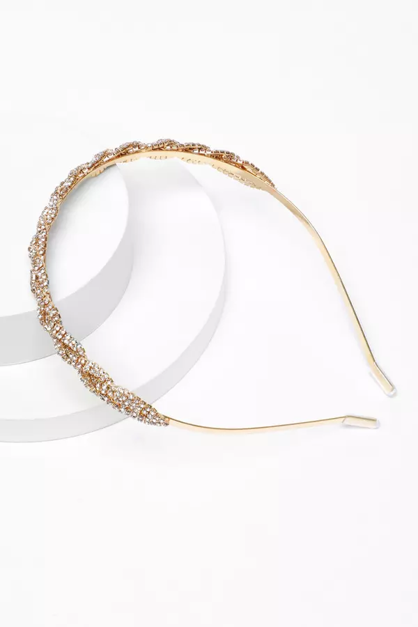 Gold Diamante Twist Headband