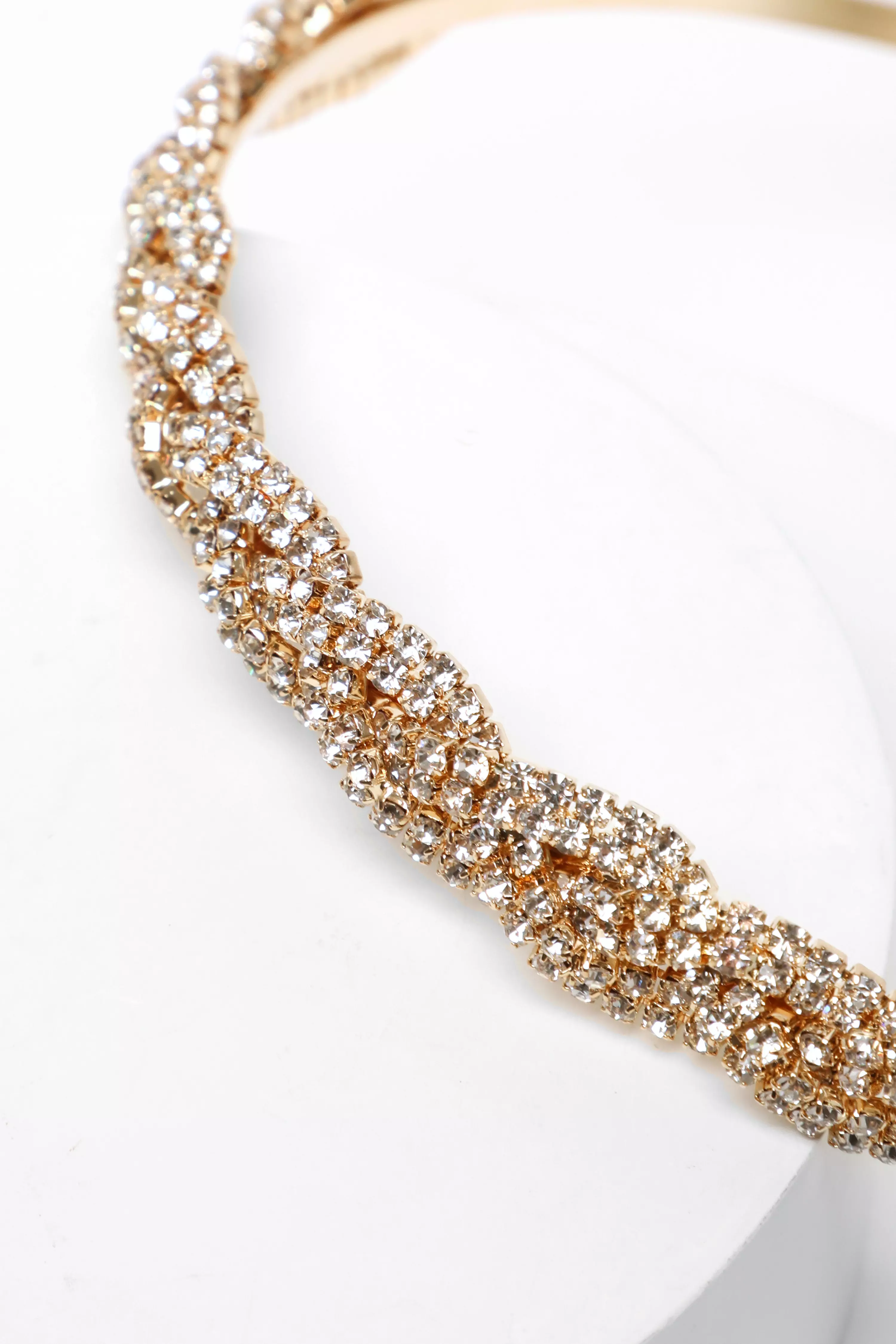 Gold Diamante Twist Headband