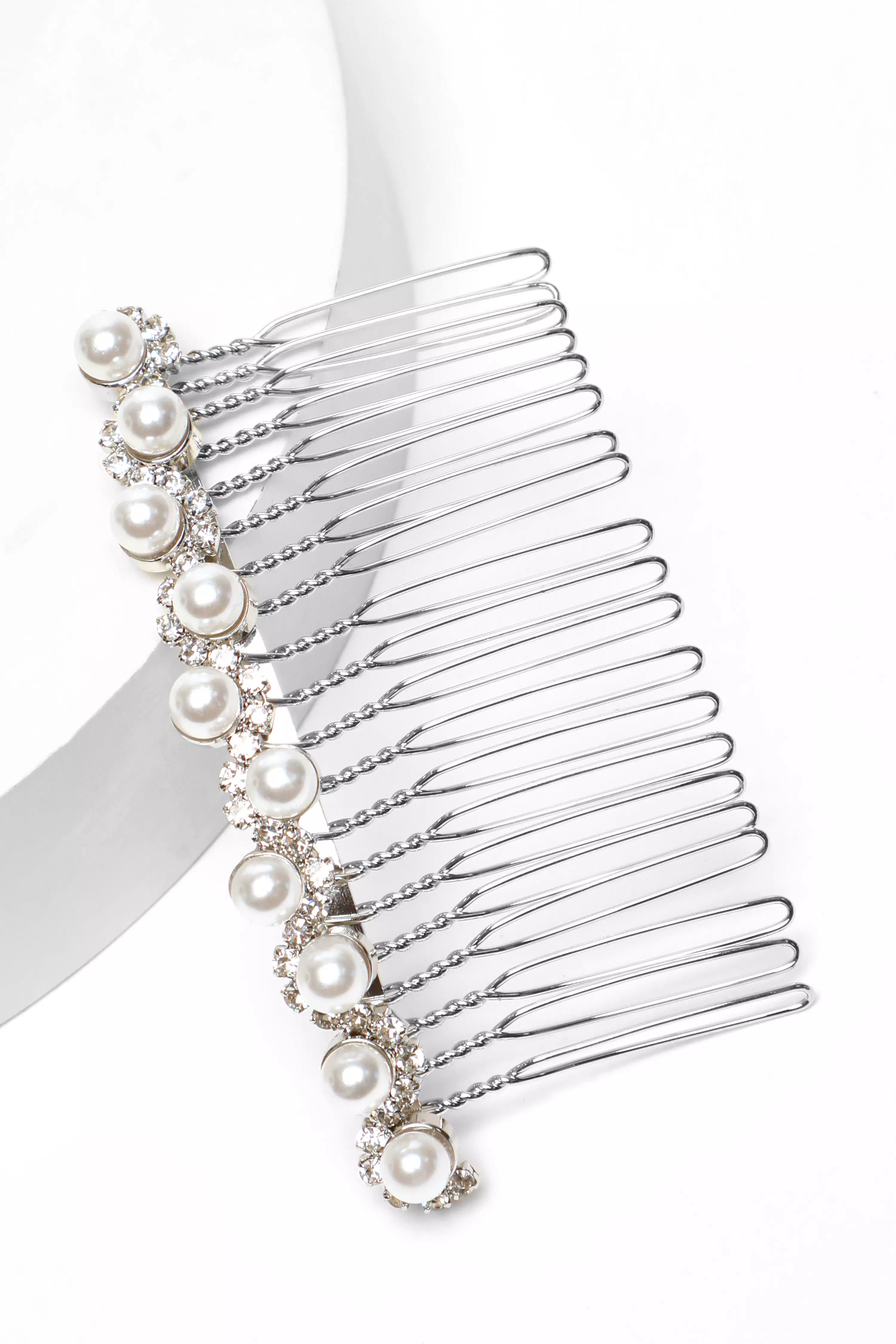 Bridal Silver Swirl Hair Comb