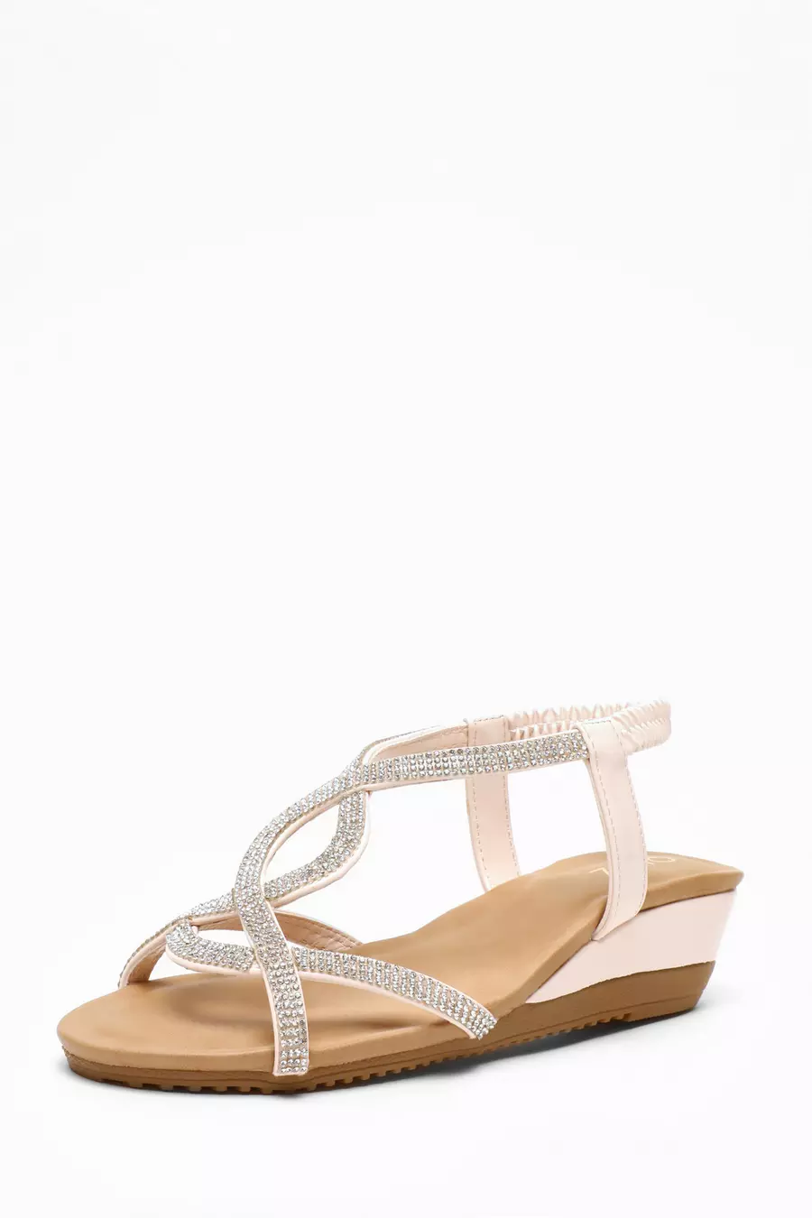 Pink low wedge sandals hotsell