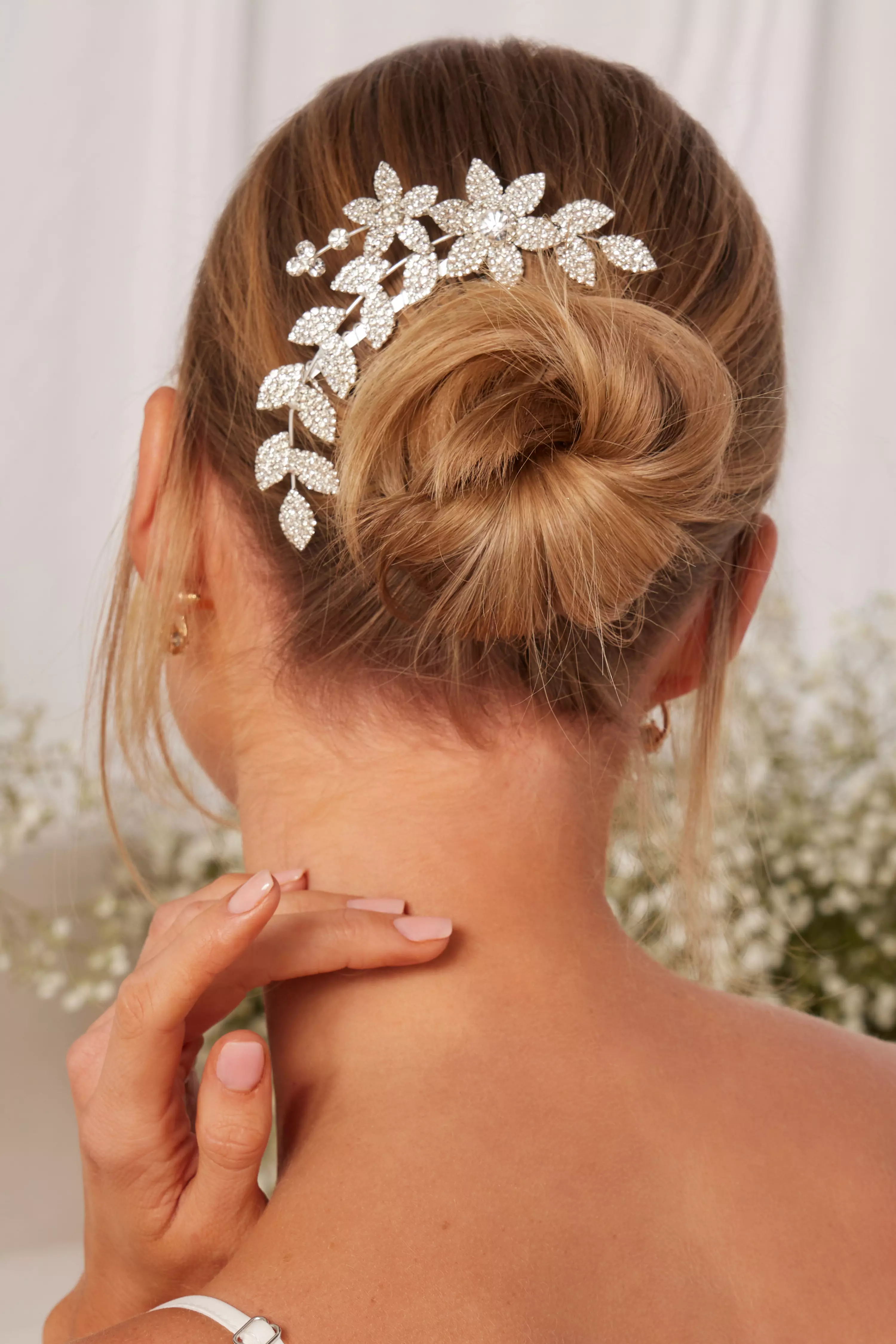 Bridal Silver Floral Hair Comb