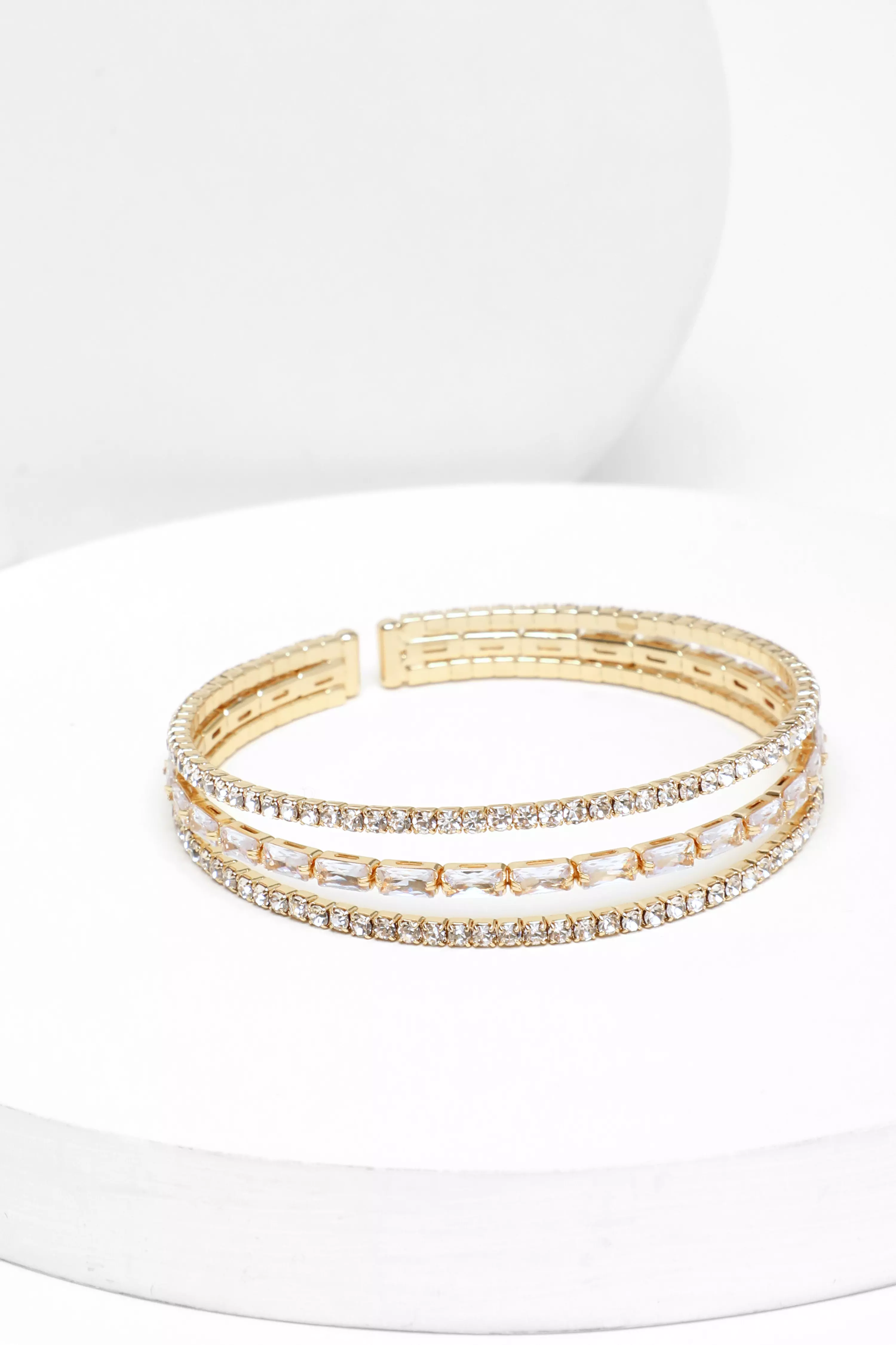 Gold Diamante Cuff Bracelet