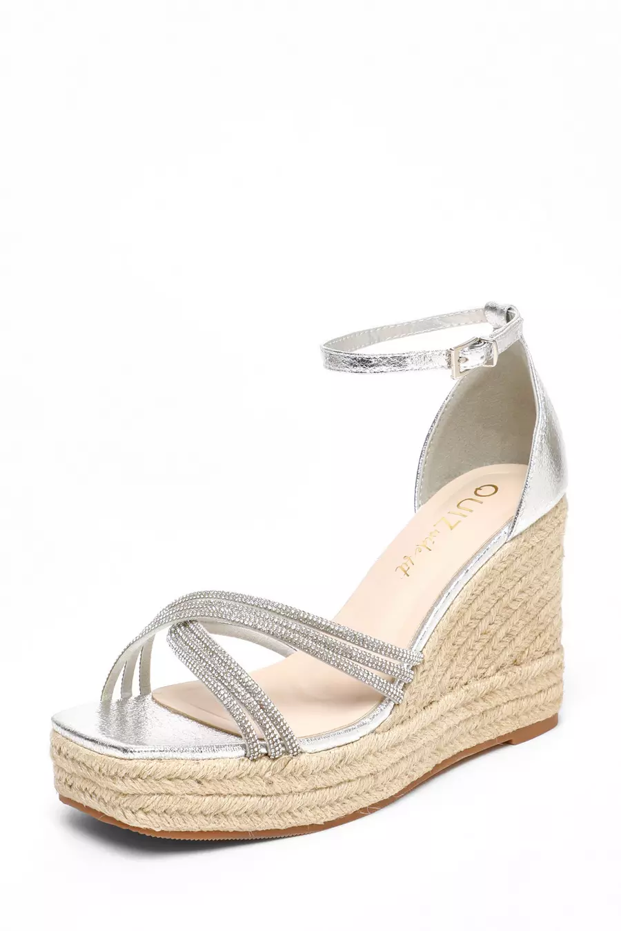 Silver high wedges on sale