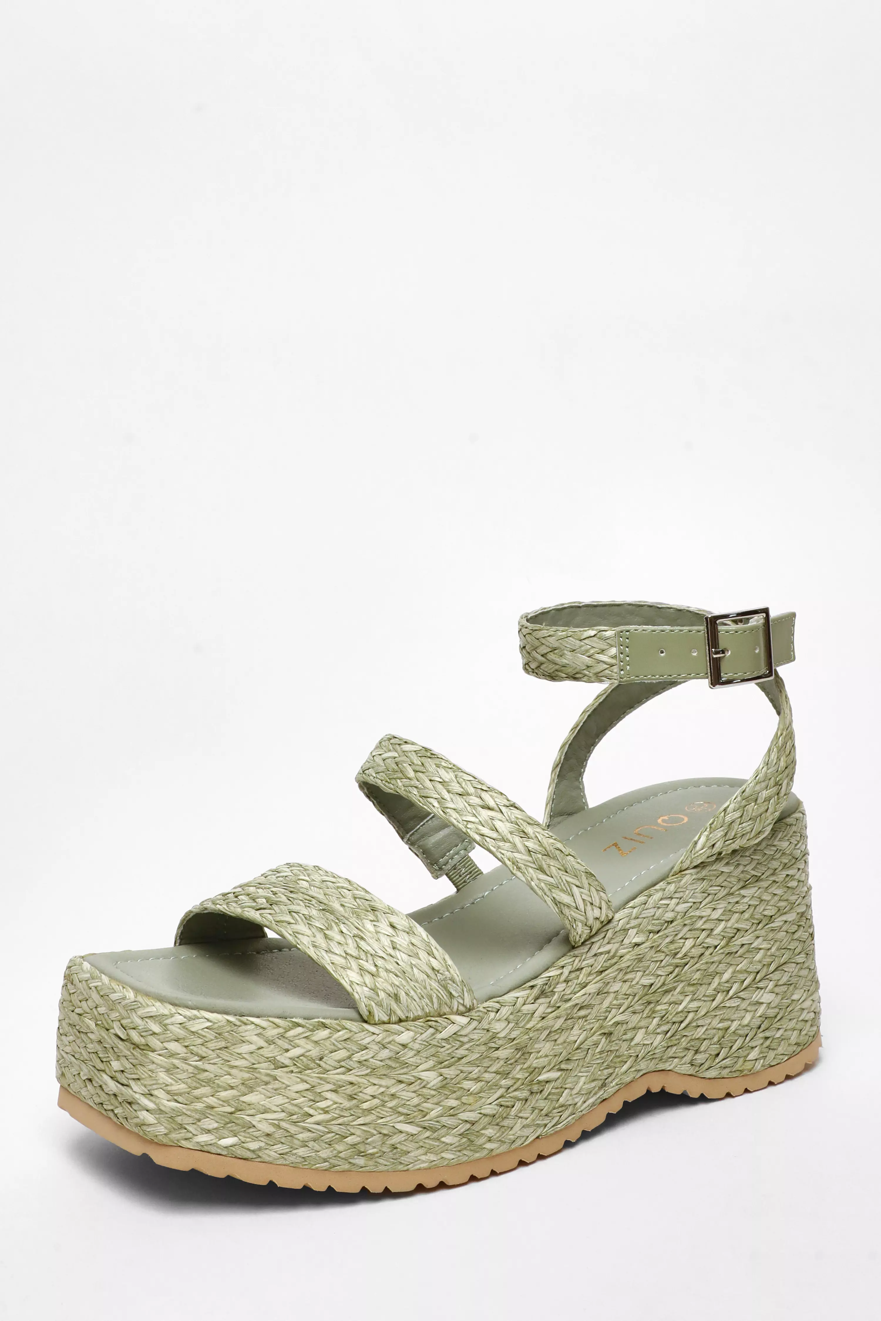 Sage Woven Chunky Platform Wedges